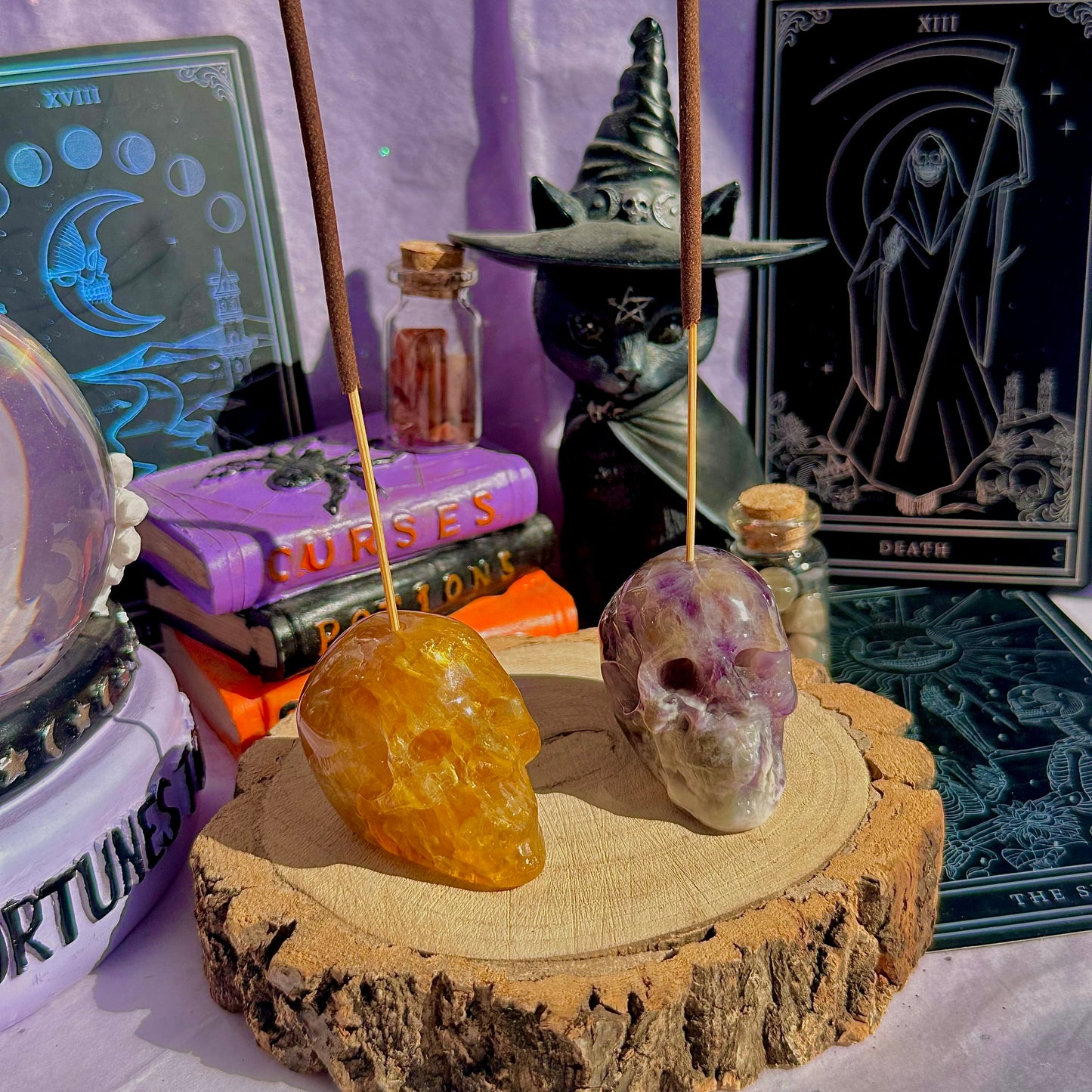 skull carving incense holders ~ choose your own