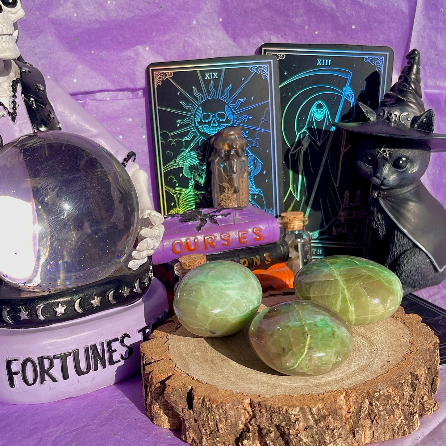 garnierite green moonstone palm stones ~ intuitively chosen
