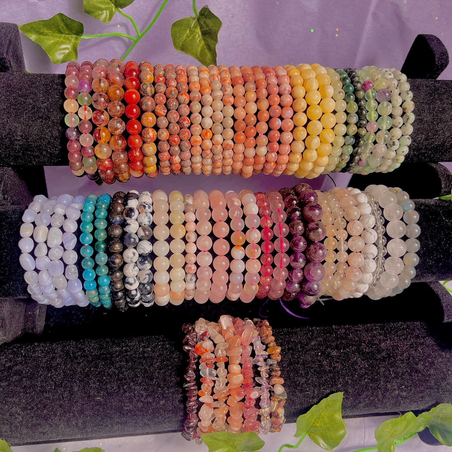 crystal bracelets (beaded & chip)