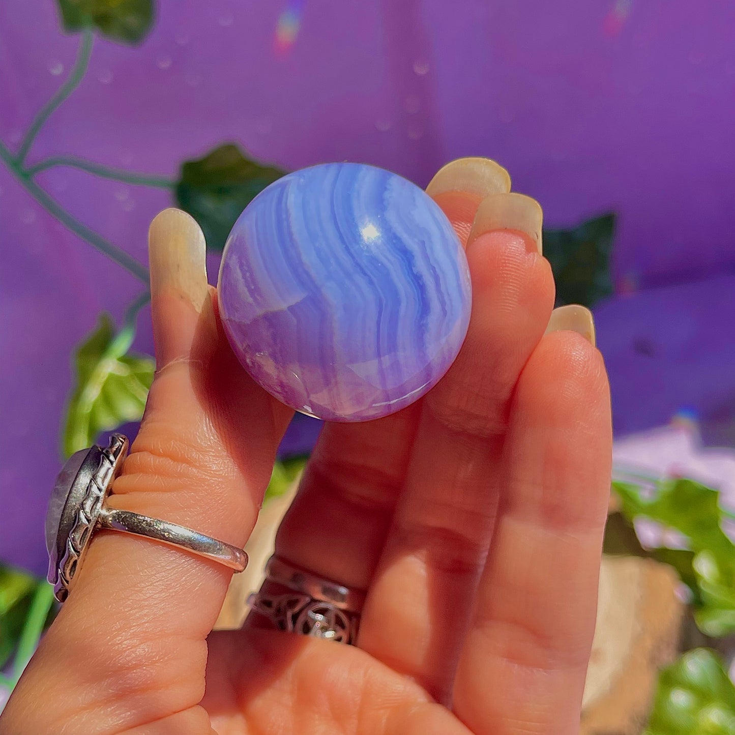 blue lace agate sphere A