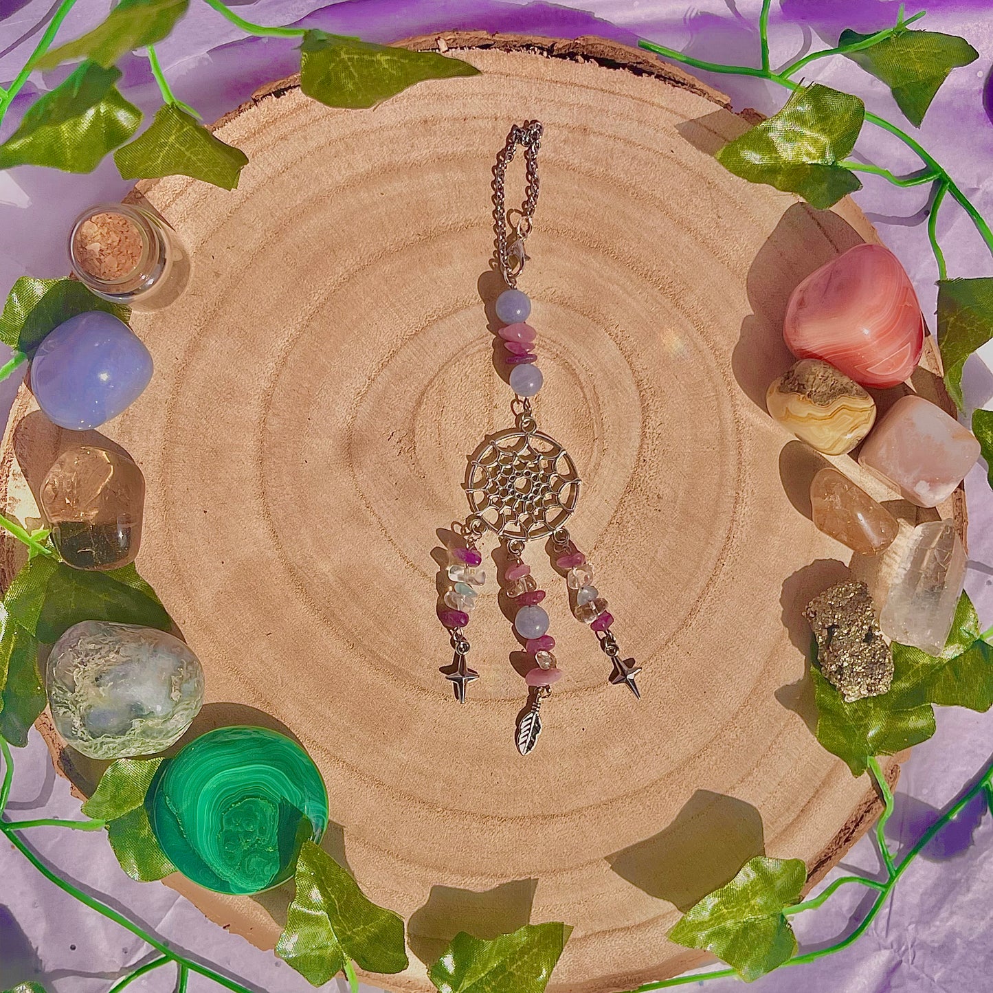 calm dream catcher car charm