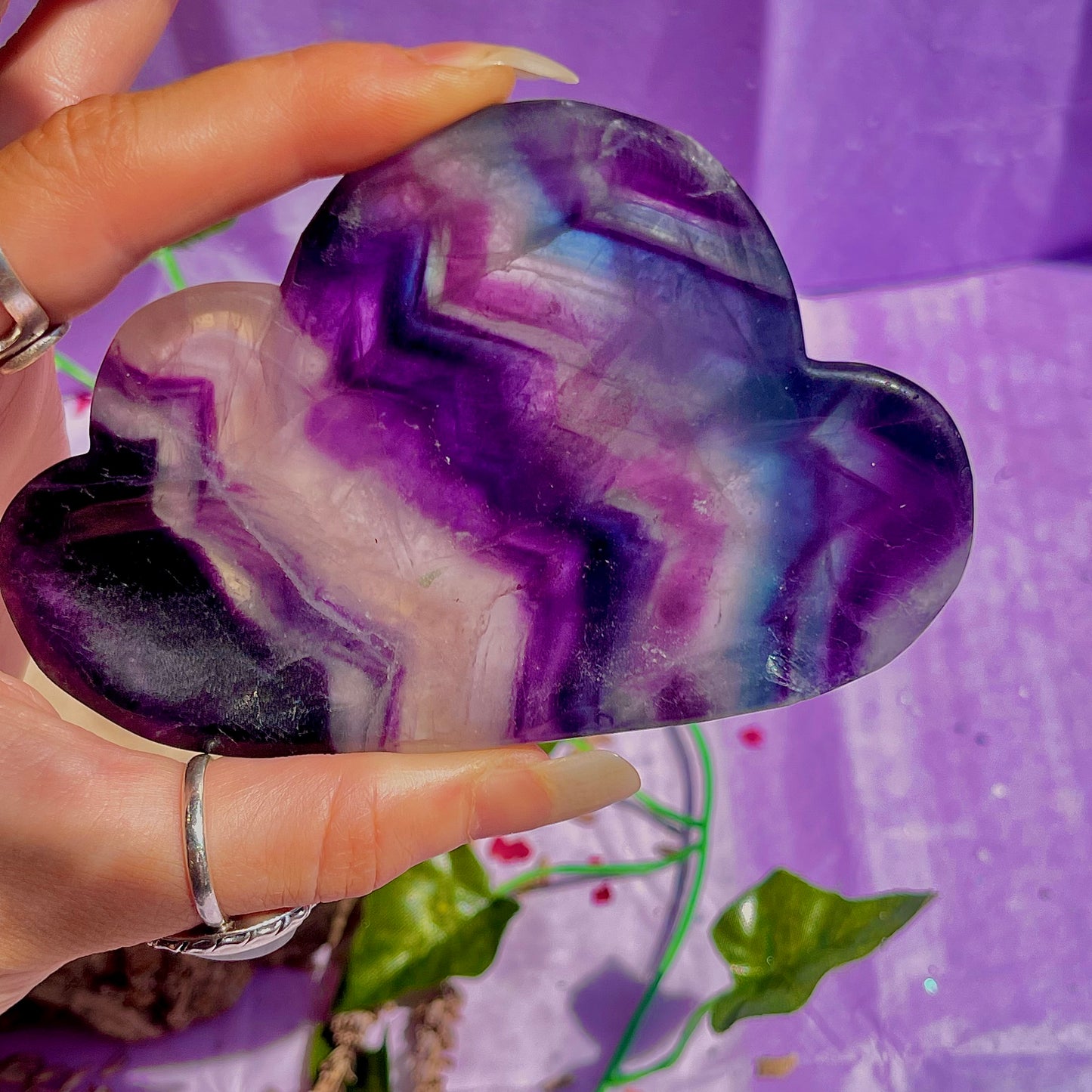 rainbow fluorite cloud bowl A