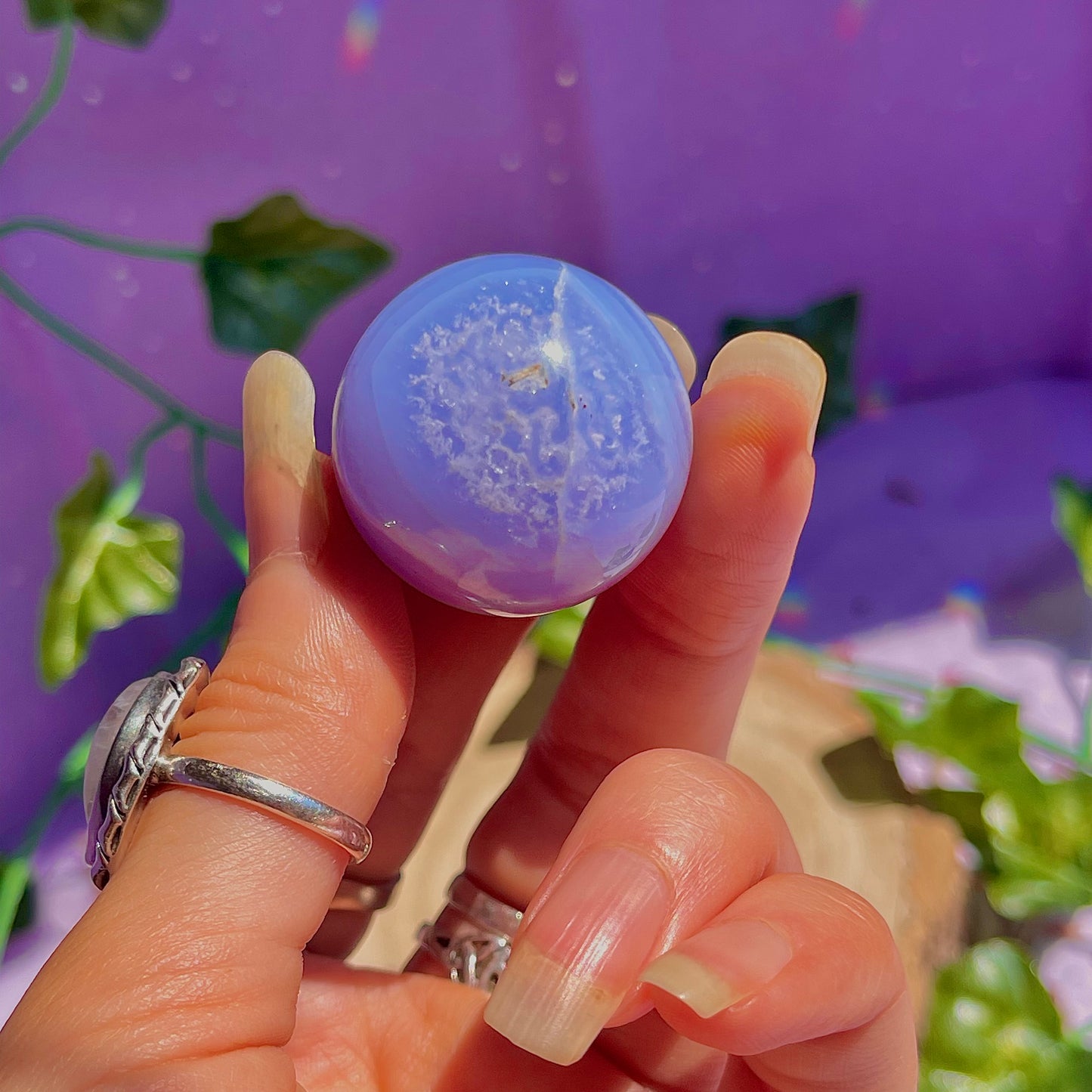 blue lace agate sphere A