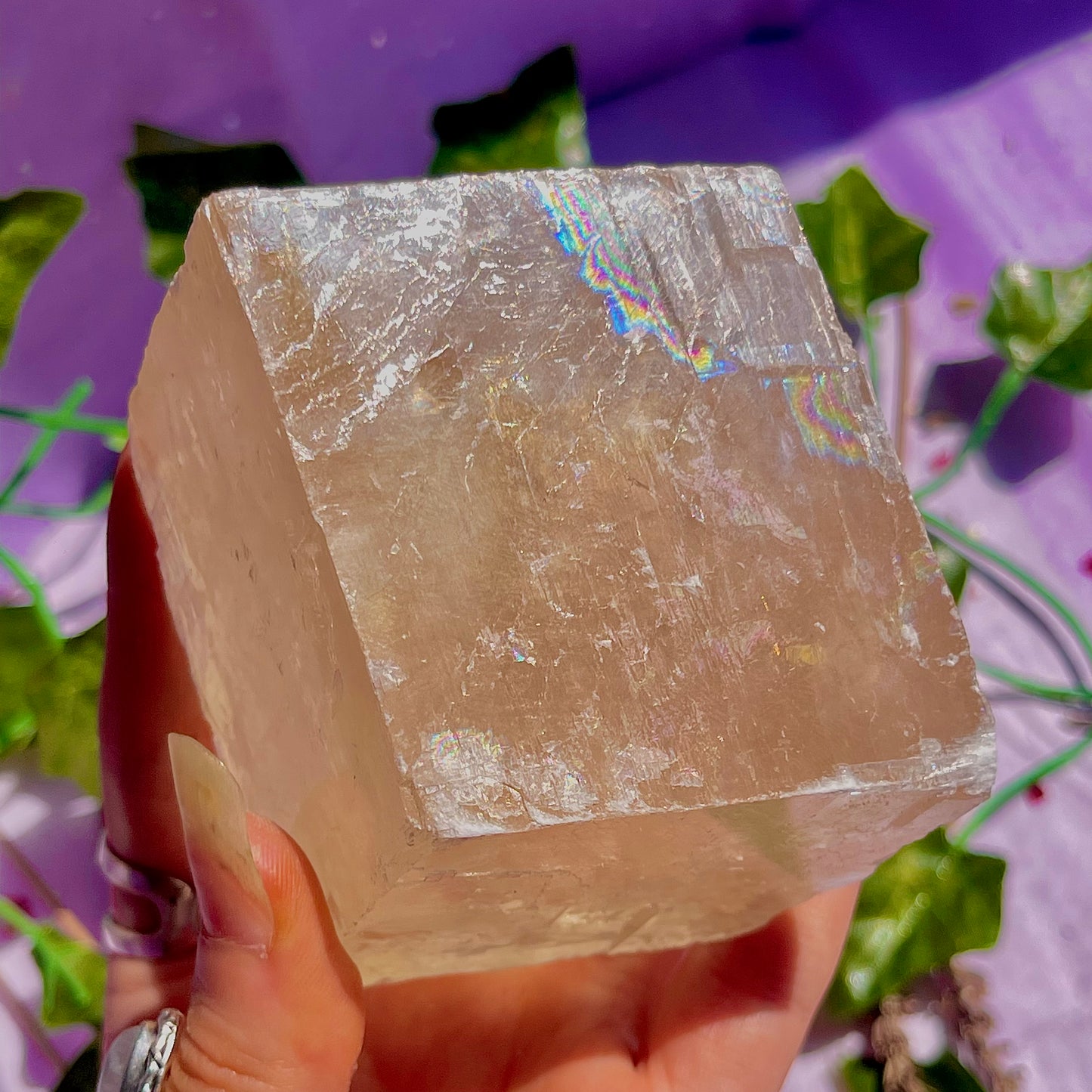 optical golden calcite natural rhododendron ~ xlarge