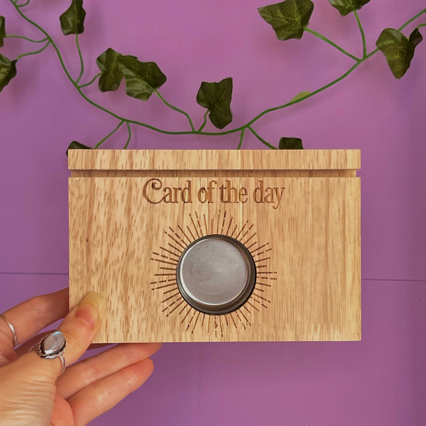 card of the day tarot card stand with tea light holder