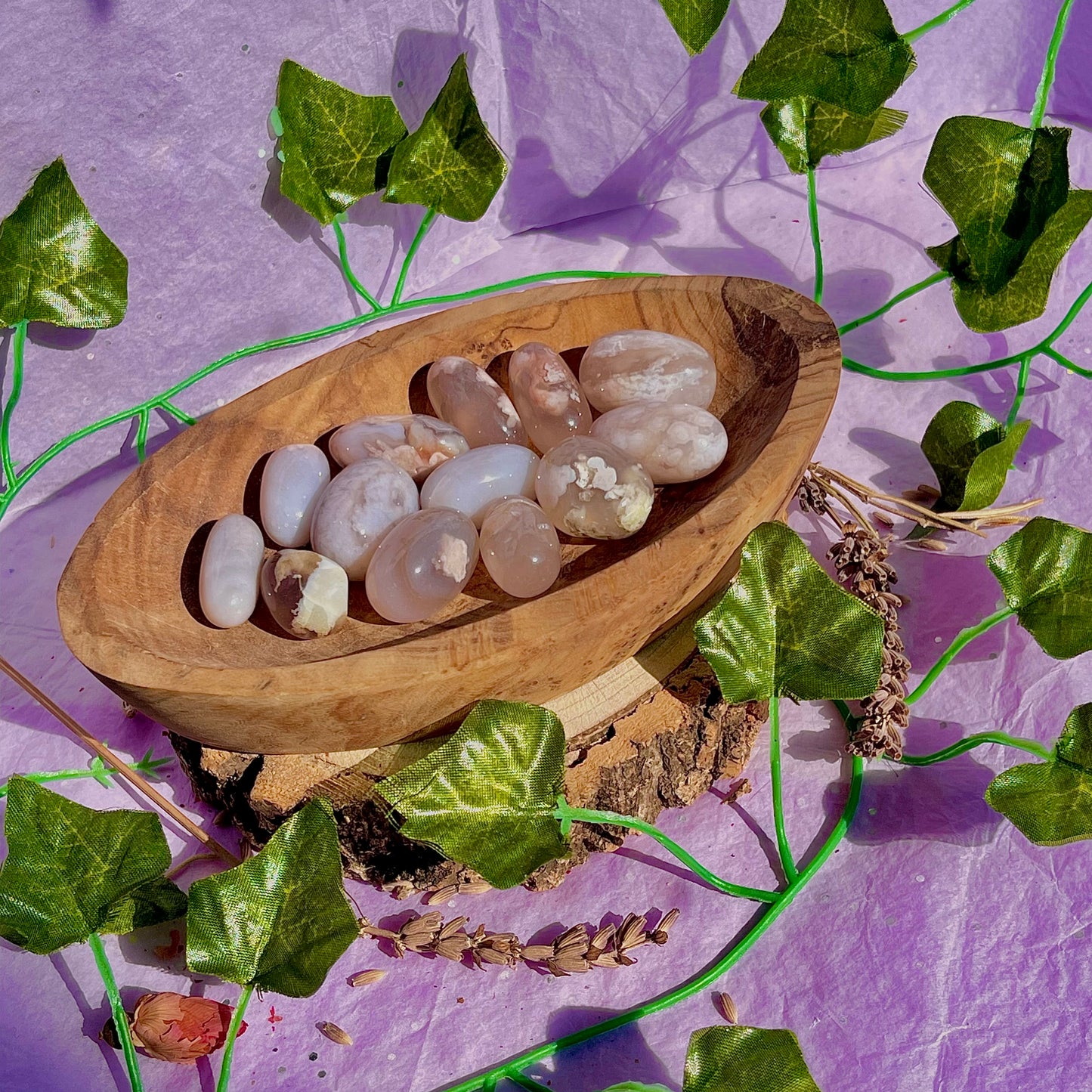 flower agate tumble