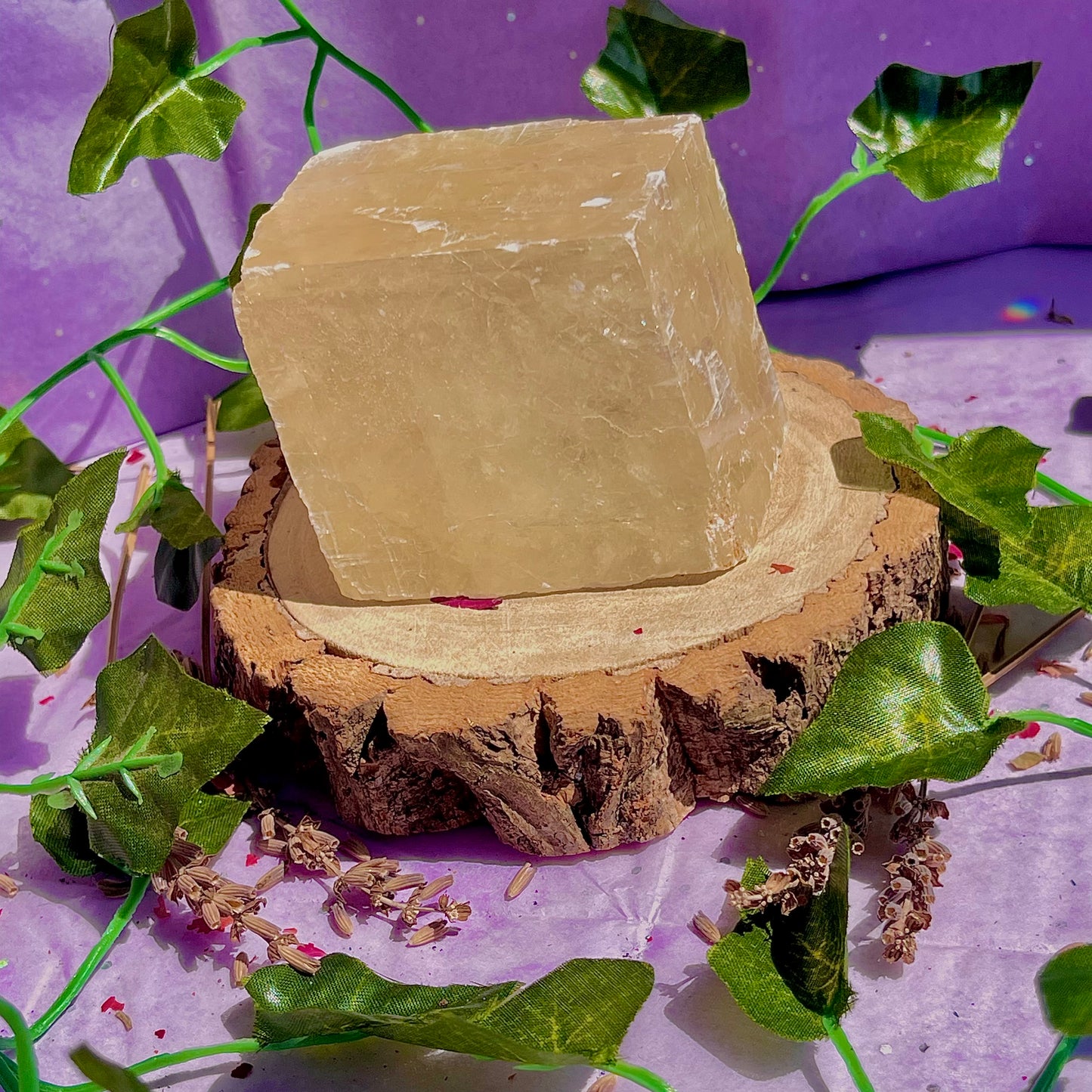 optical golden calcite natural rhododendron ~ xlarge