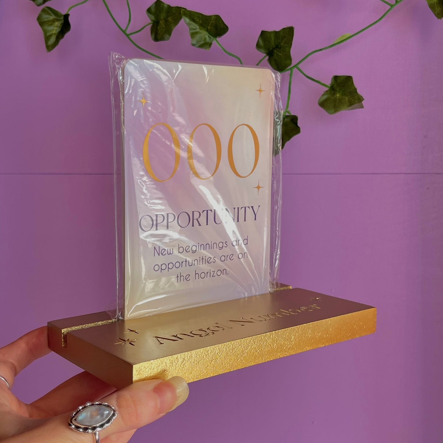 angel number affirmation cards with stand