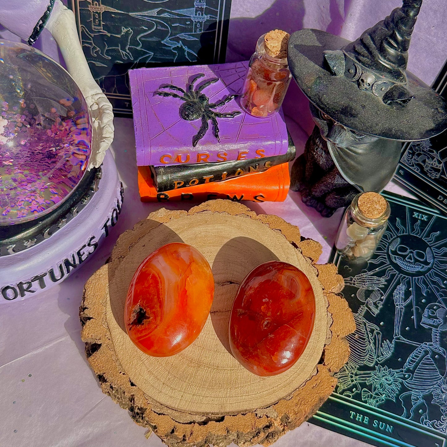 carnelian palm stones ~ intuitively chosen
