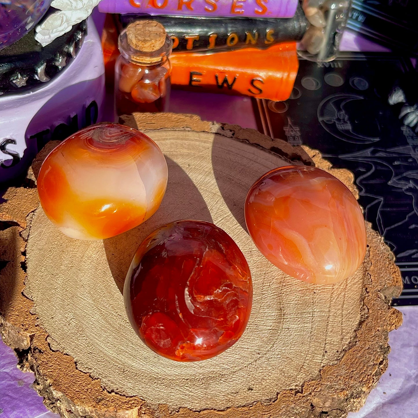 carnelian small palm stones ~ intuitively chosen