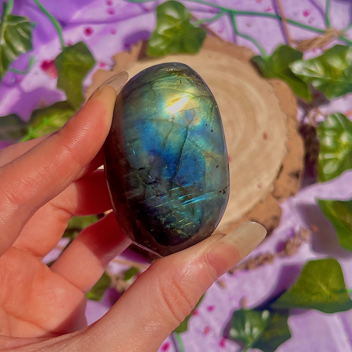labradorite palm stone ~ intuitively chosen