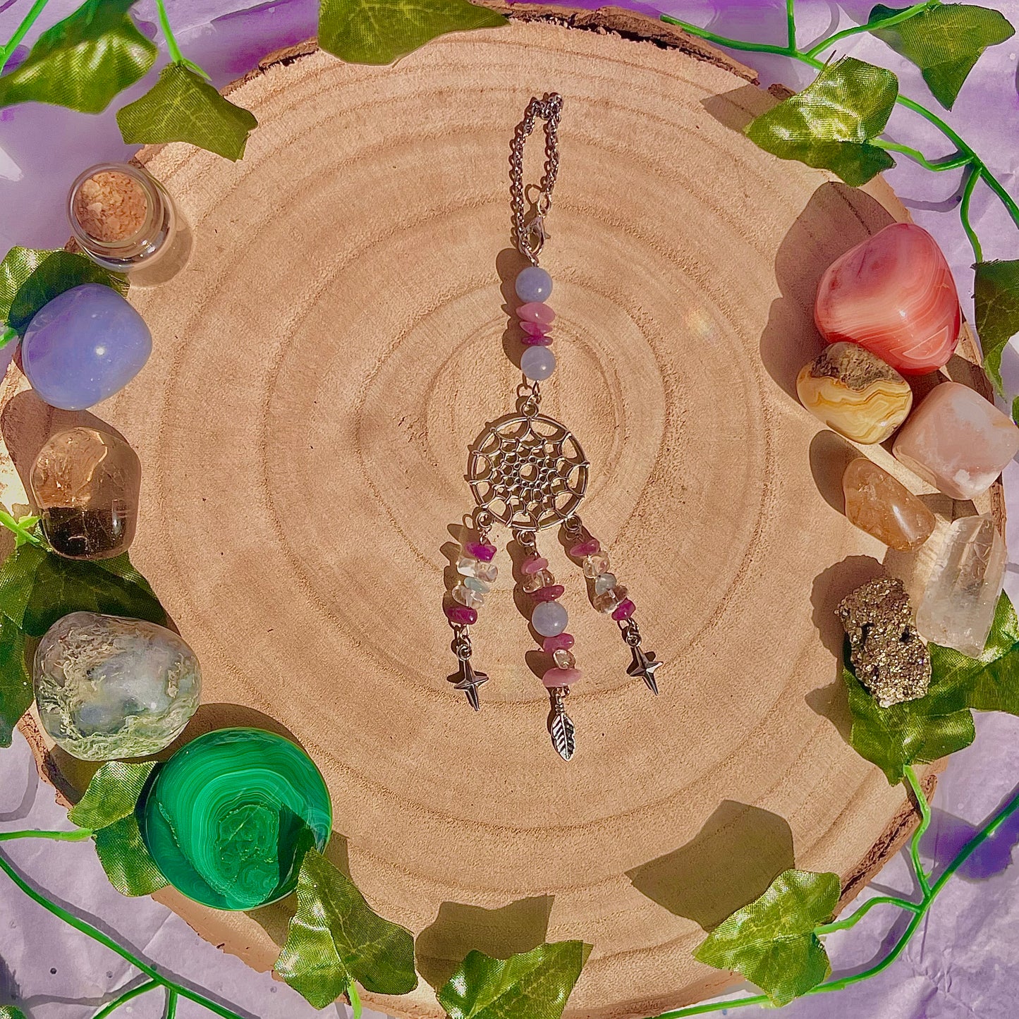 calm dream catcher car charm