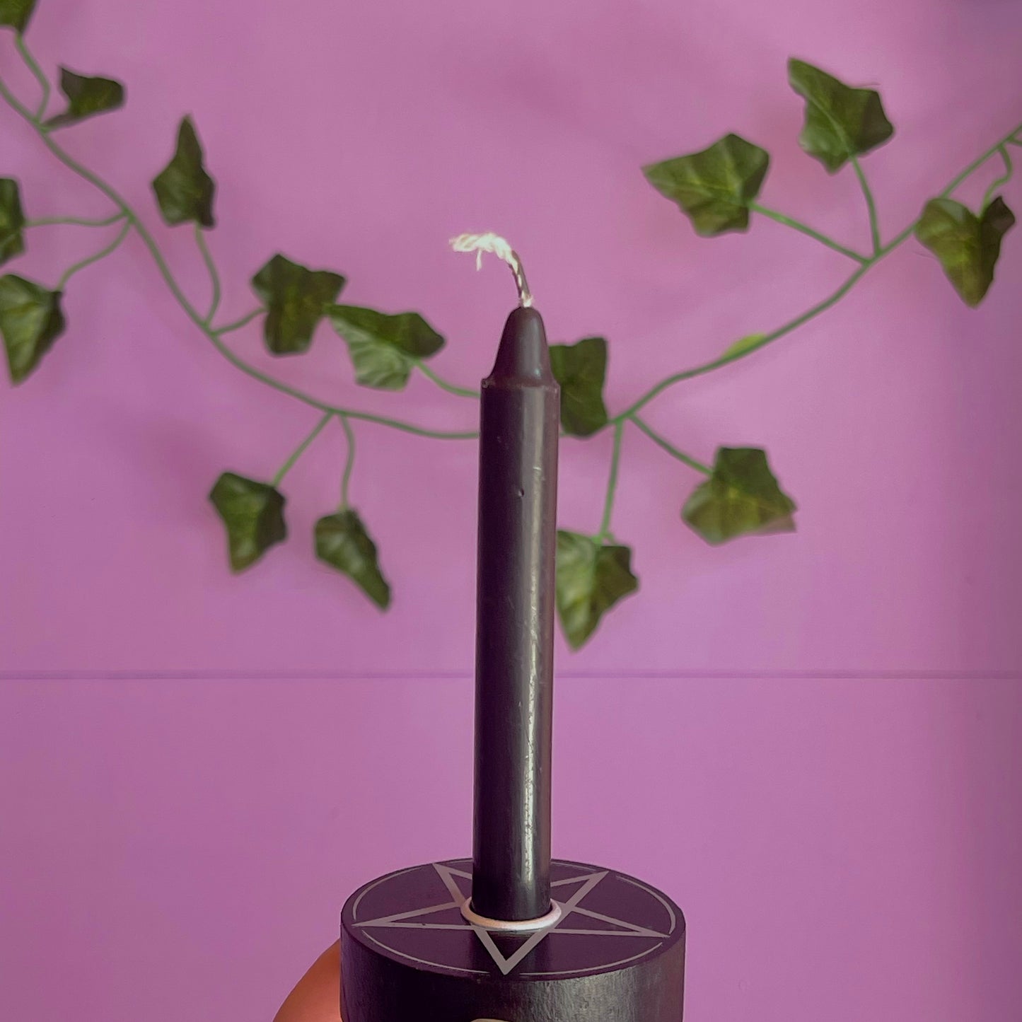 pentagram spell candle holder