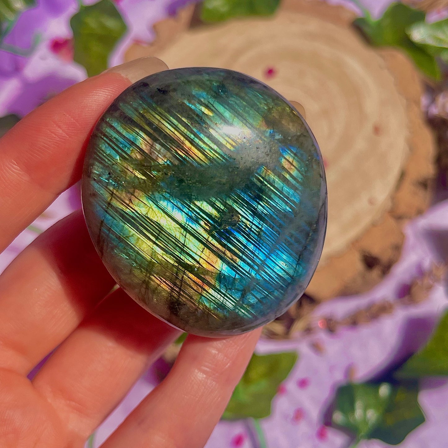 labradorite palm stone ~ intuitively chosen