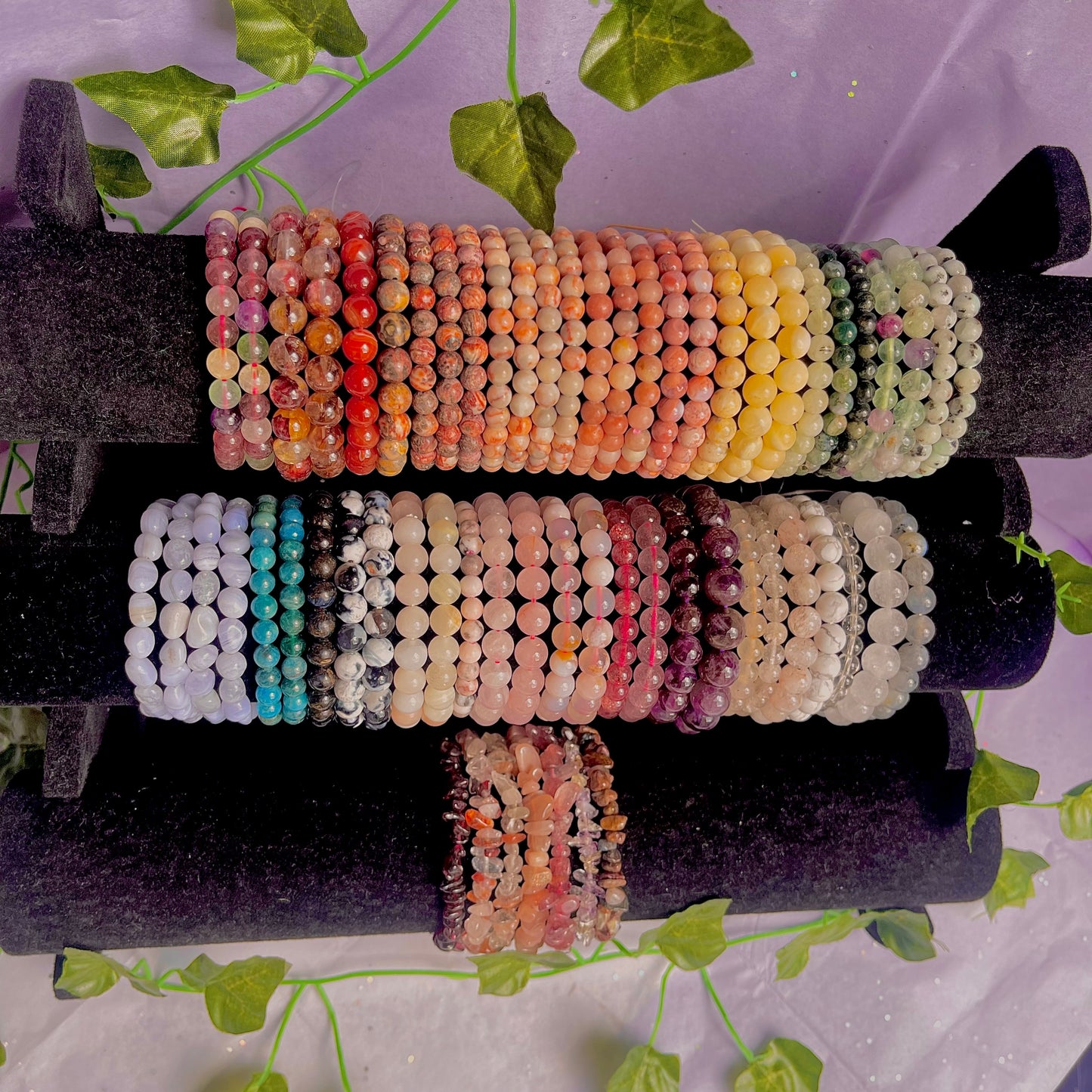 crystal bracelets (beaded & chip)