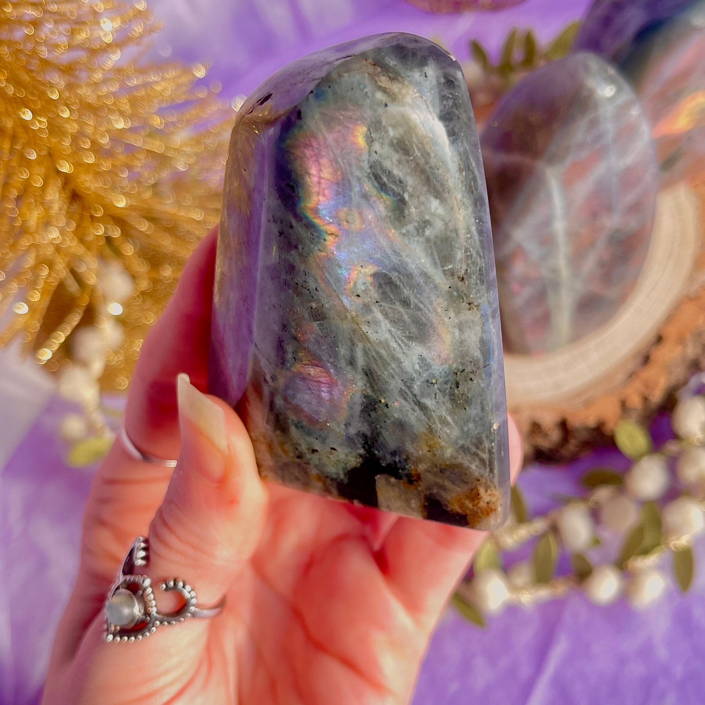 labradorite freeform sunset flash ~ intuitively chosen