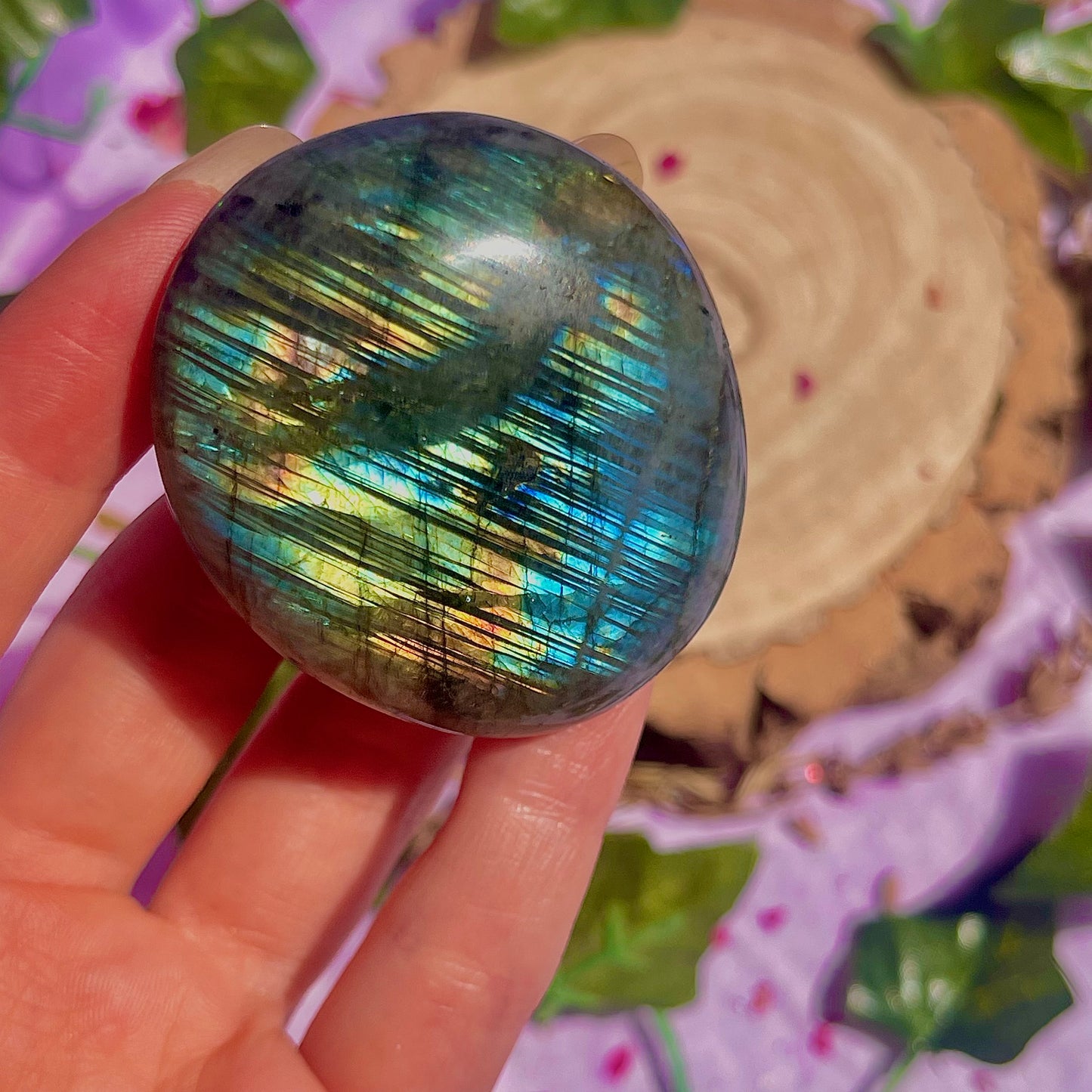 labradorite palm stone ~ intuitively chosen
