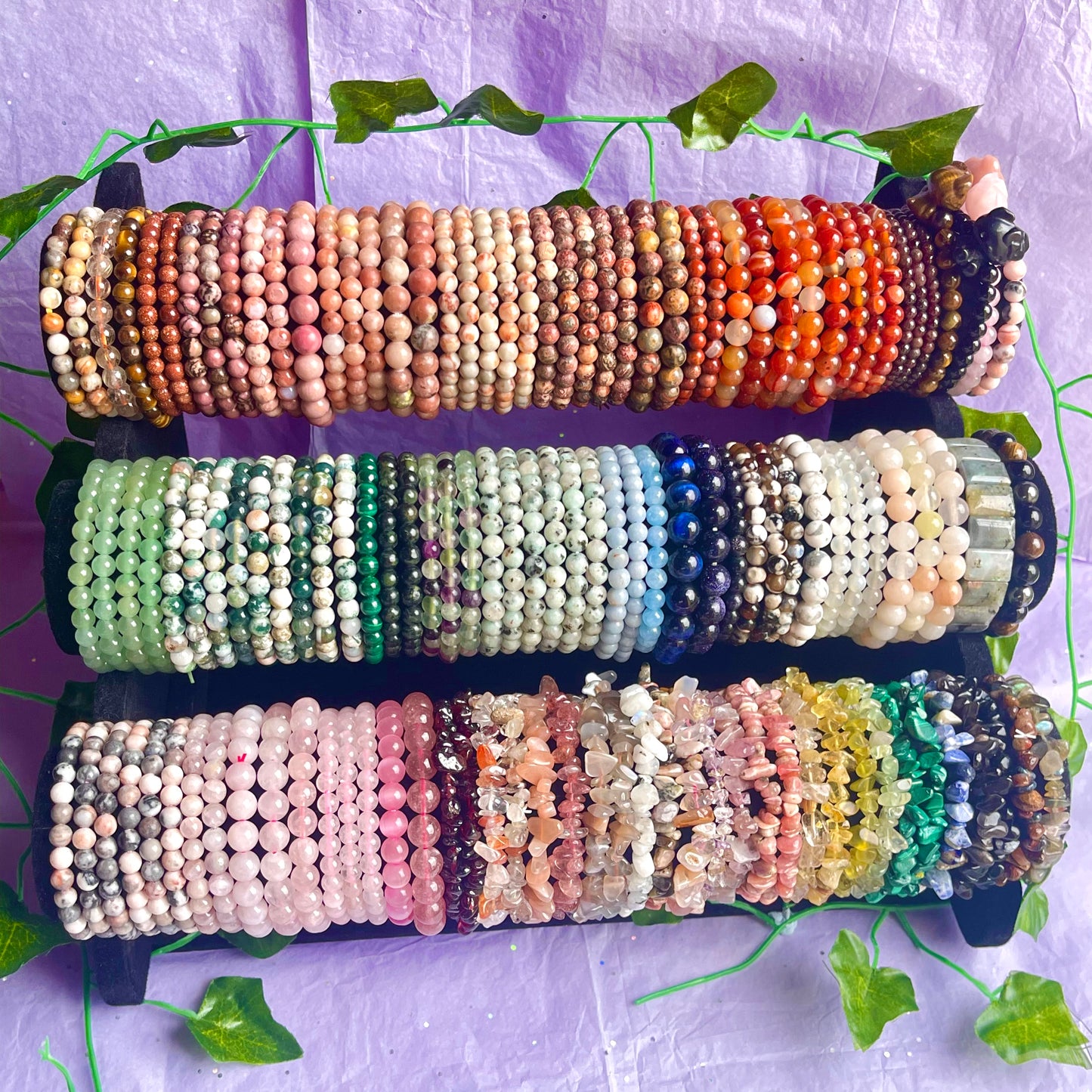crystal bracelets (beaded & chip)