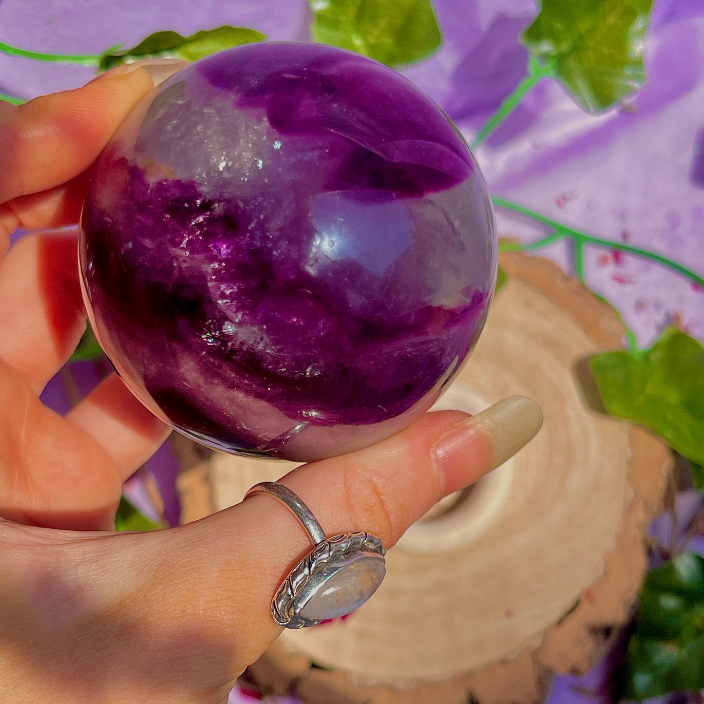 rainbow fluorite sphere B