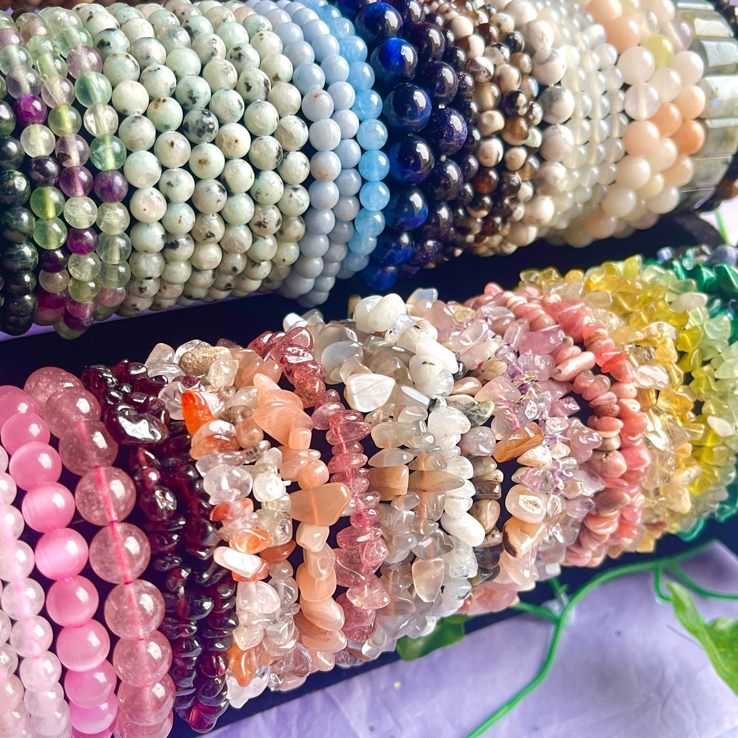 crystal bracelets (beaded & chip)