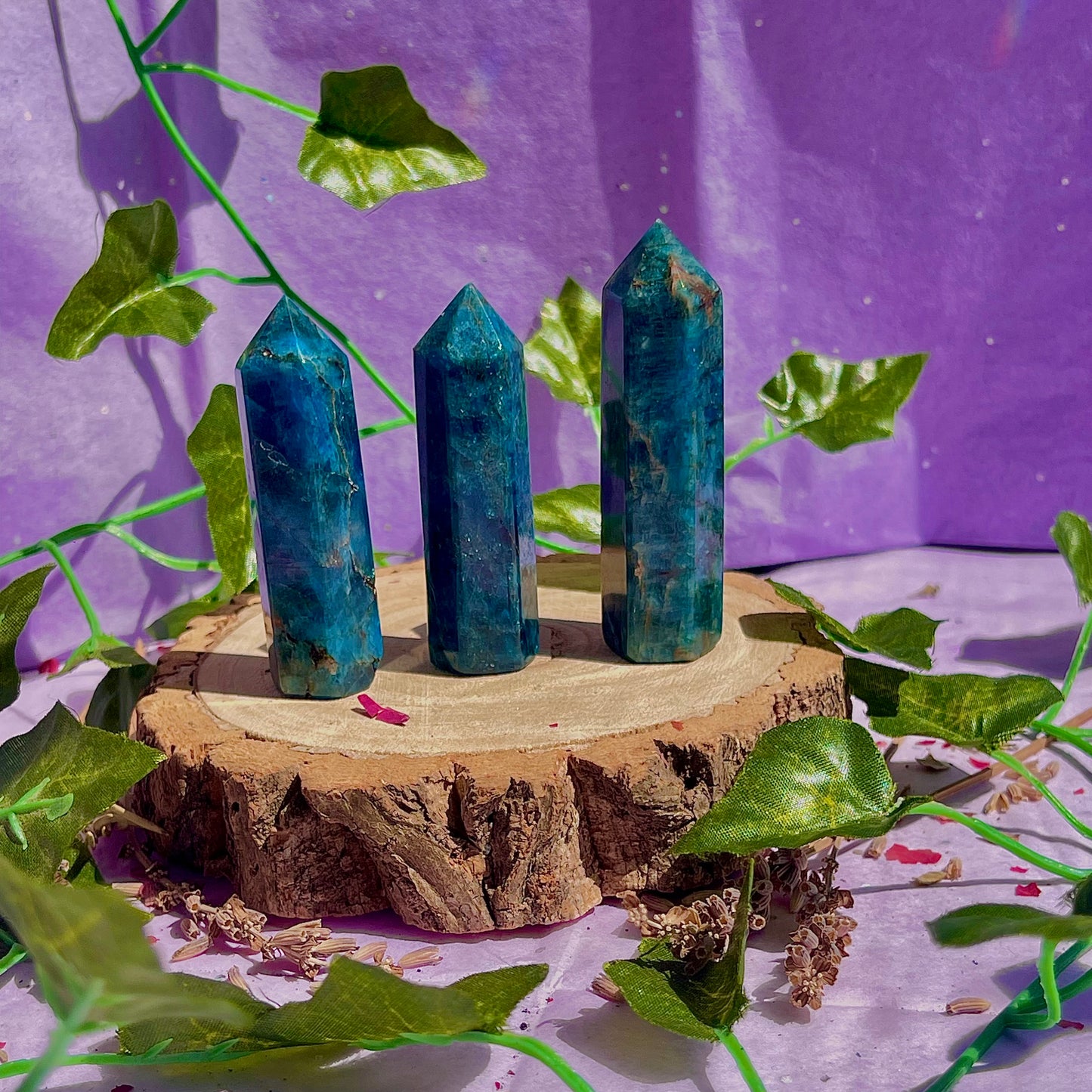 blue apatite towers ~ intuitively chosen