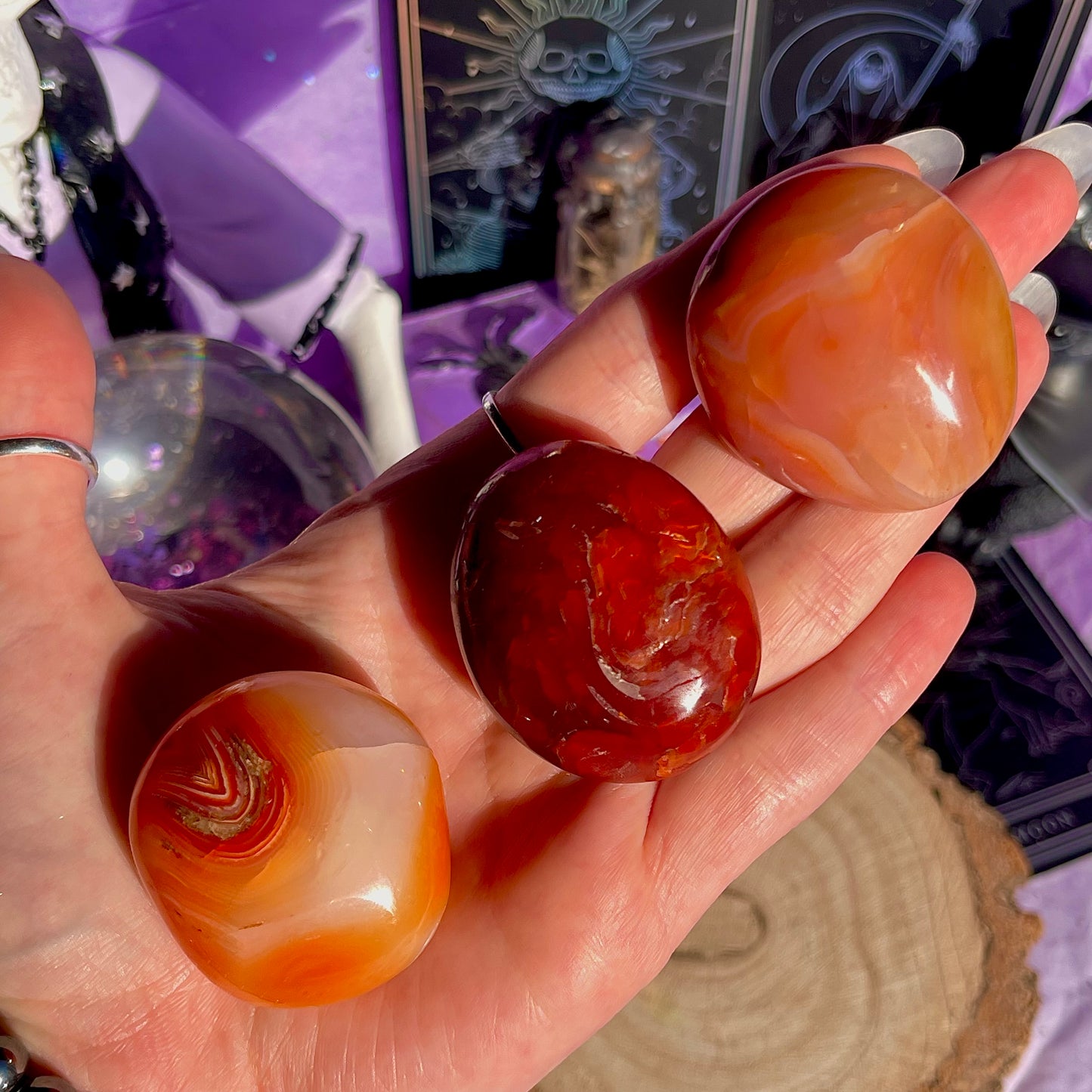 carnelian small palm stones ~ intuitively chosen