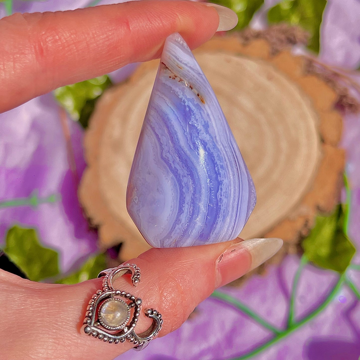blue lace agate water drop ~ intuitively chosen