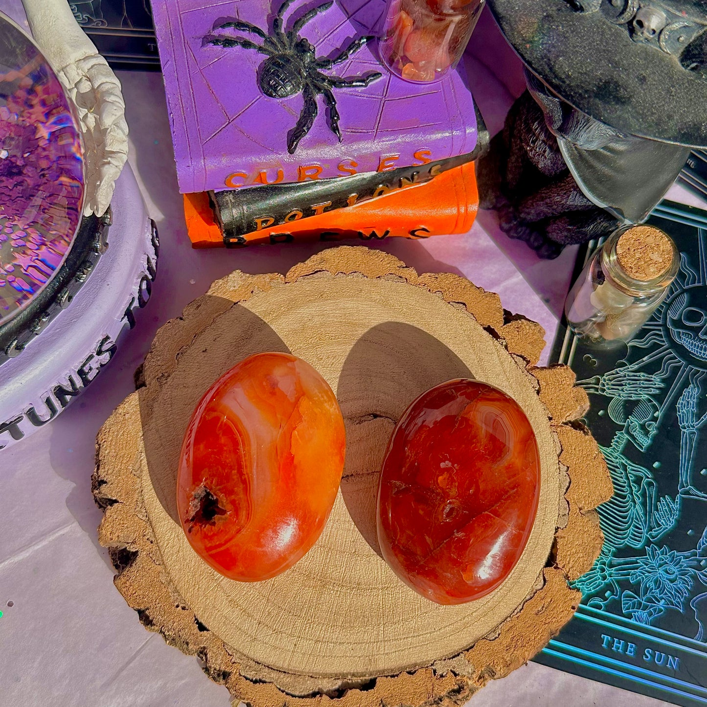 carnelian palm stones ~ intuitively chosen