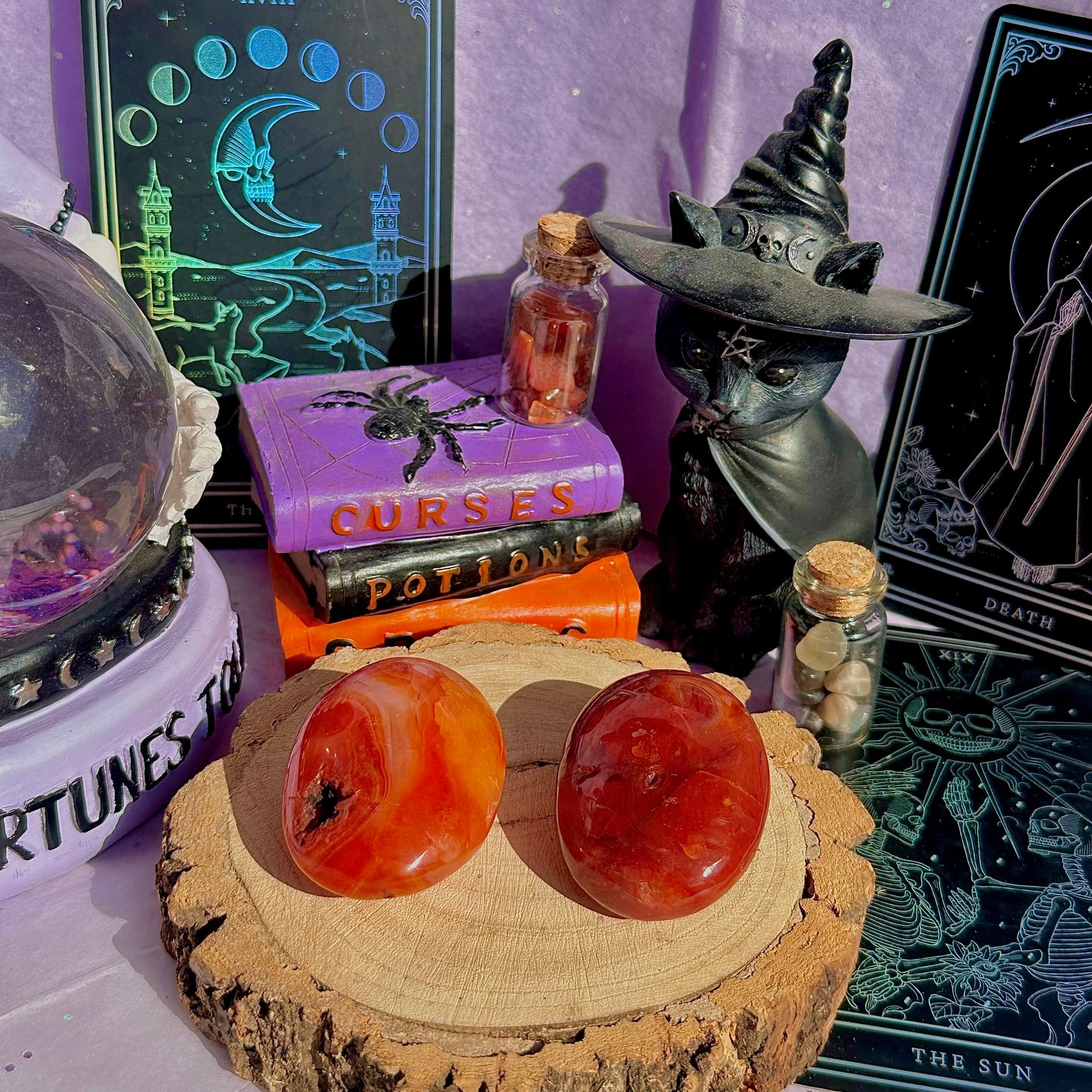 carnelian palm stones ~ intuitively chosen