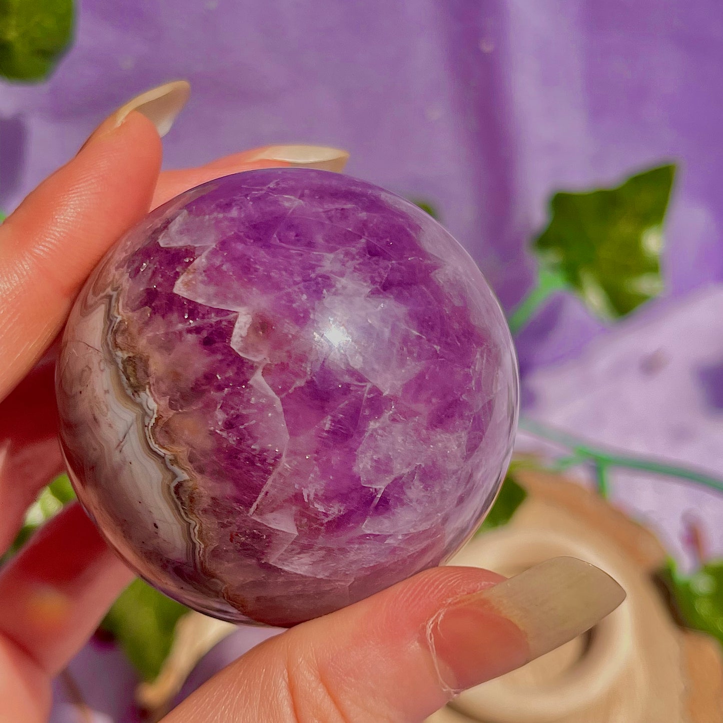 crazy lace agate & amethyst spheres ~ intuitively chosen