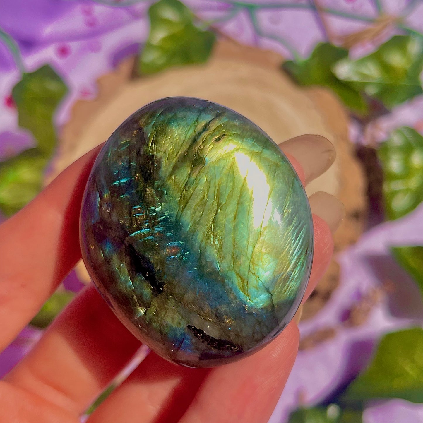 labradorite palm stone ~ intuitively chosen