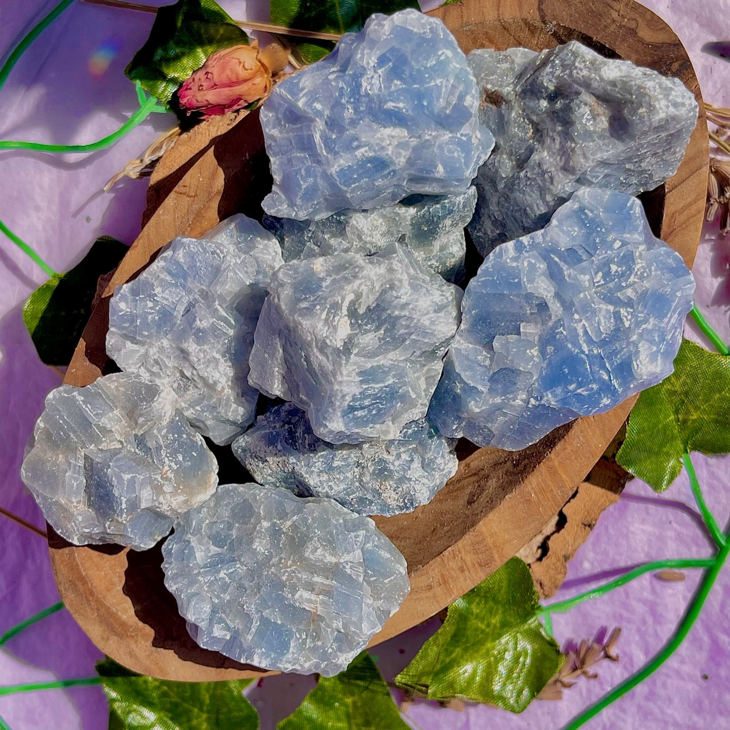 raw/rough blue calcite