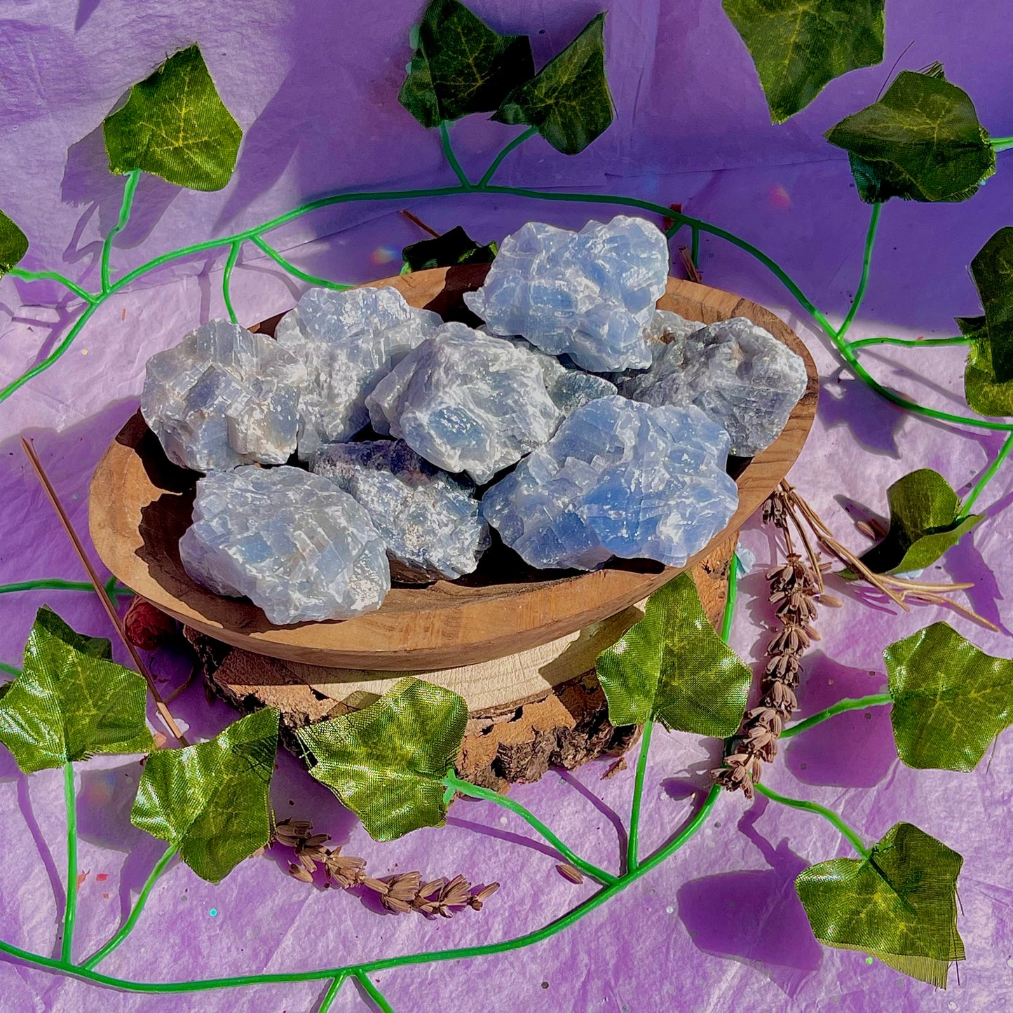 raw/rough blue calcite