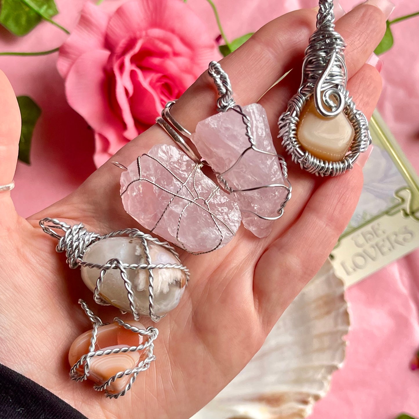 erotes wire wrap pendants