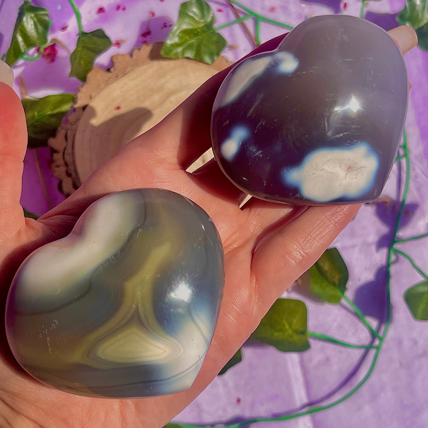 orca agate heart carvings ~ choose your own