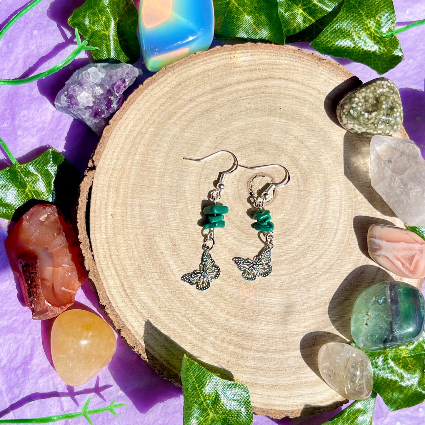 butterflies - malachite on 925 hooks