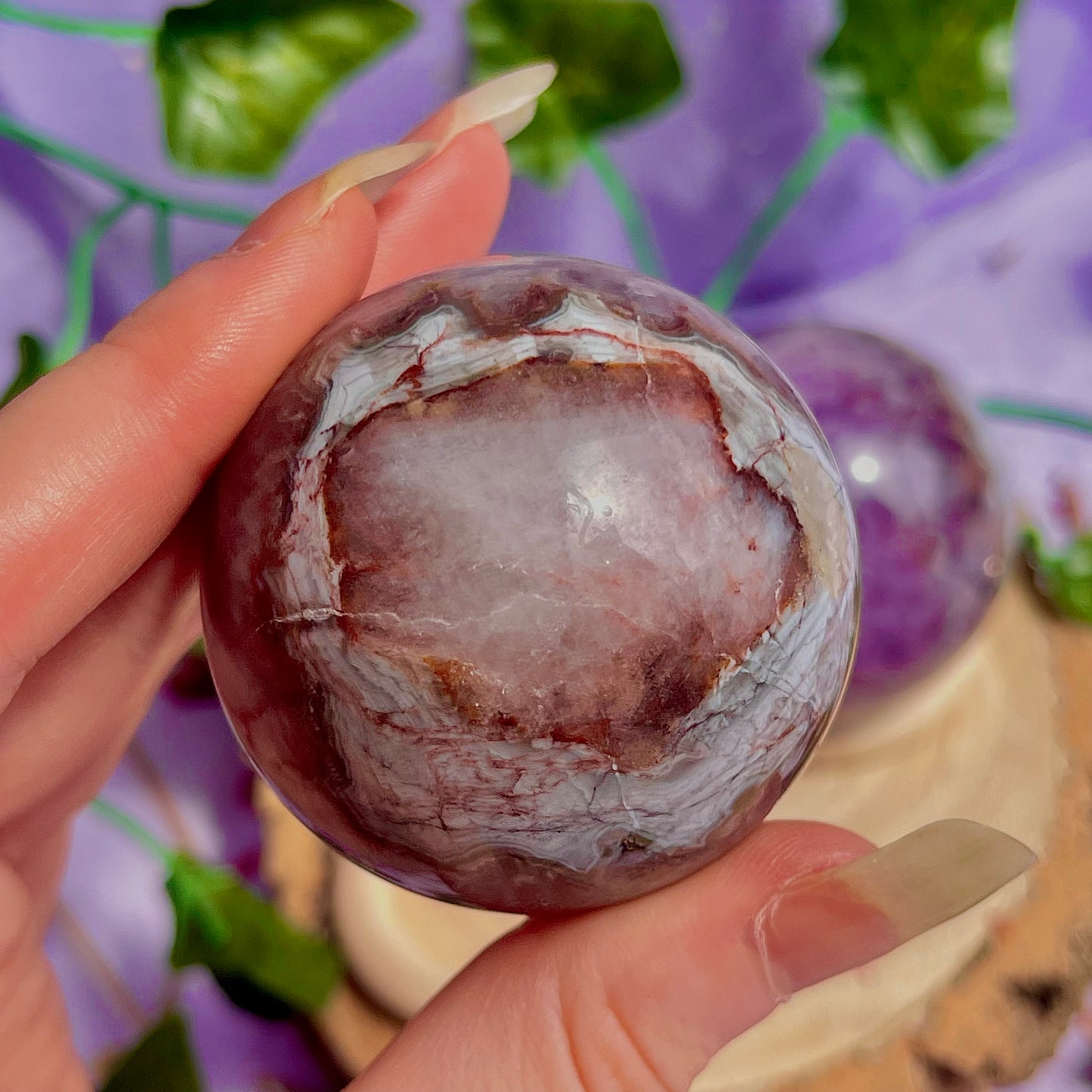 crazy lace agate & amethyst spheres ~ intuitively chosen