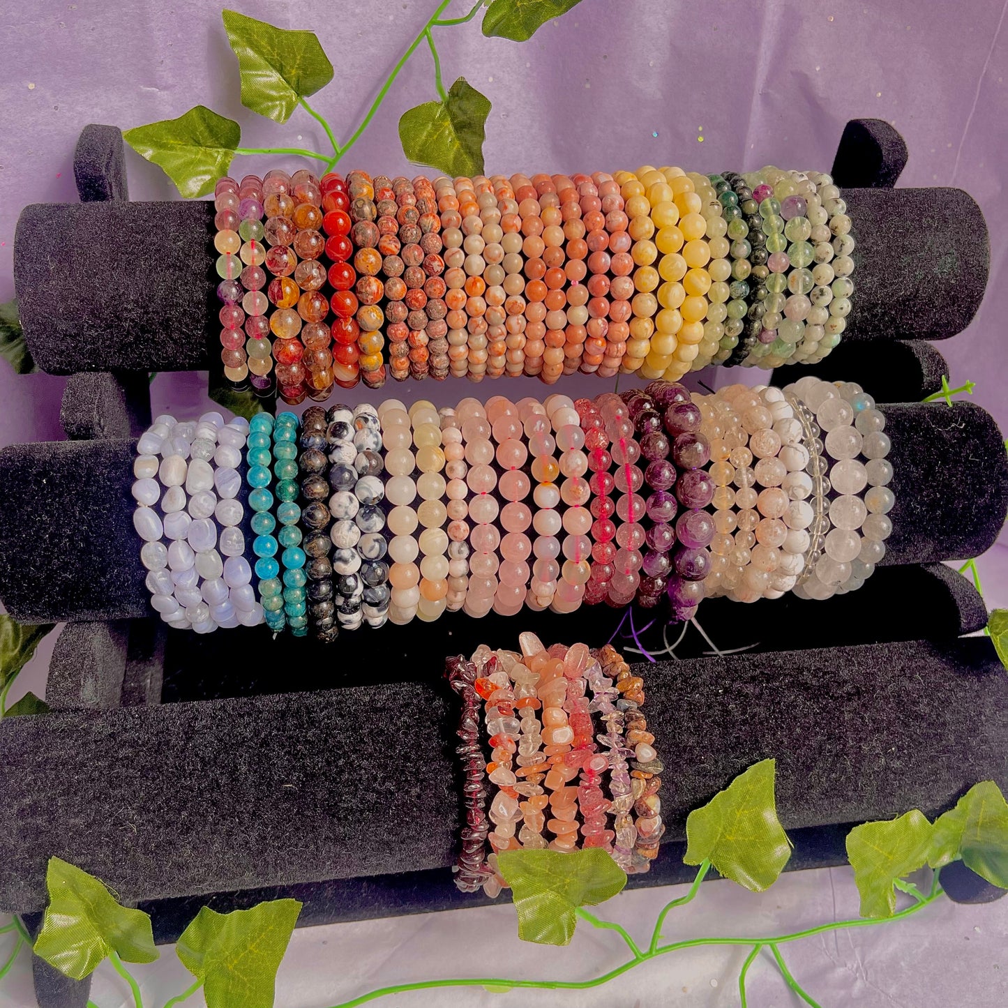 crystal bracelets (beaded & chip)
