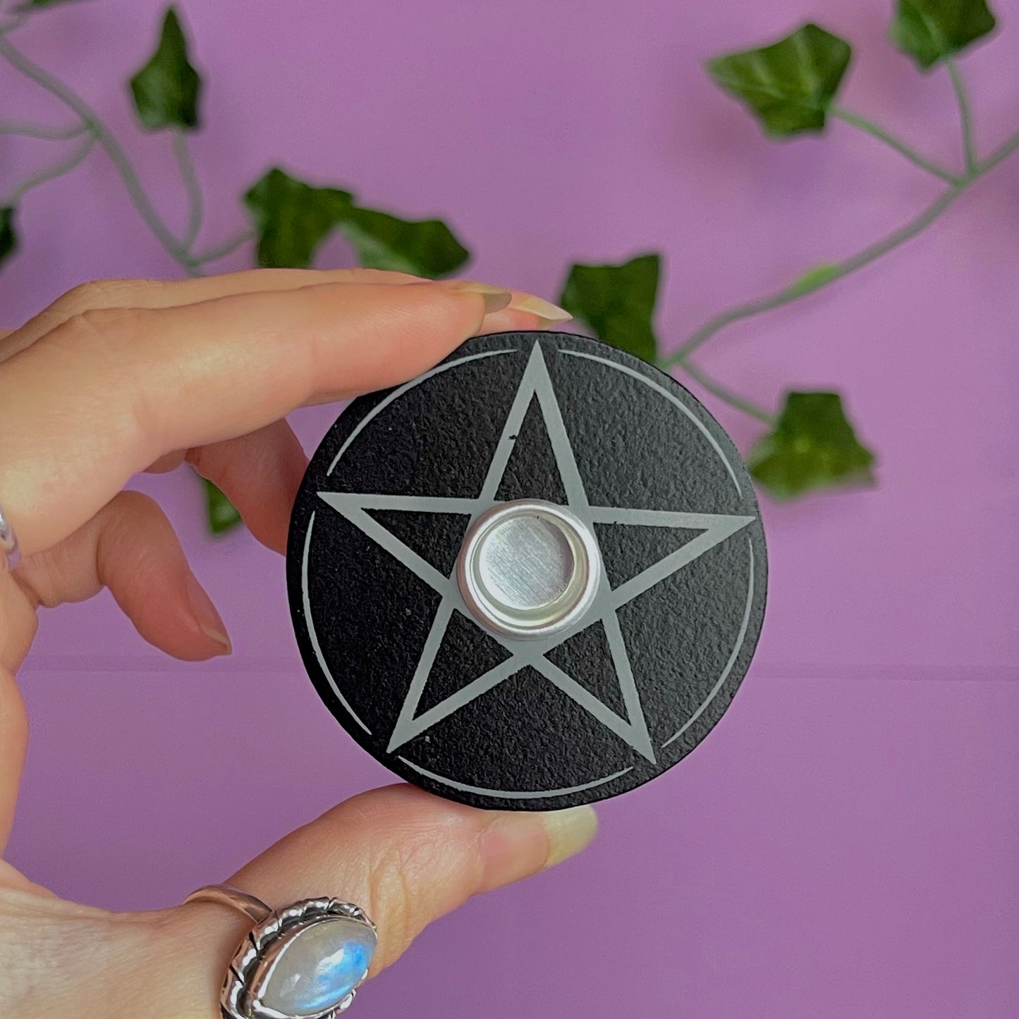 pentagram spell candle holder