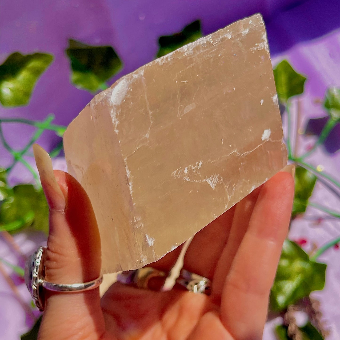 optical golden calcite natural rhododendron ~ xlarge