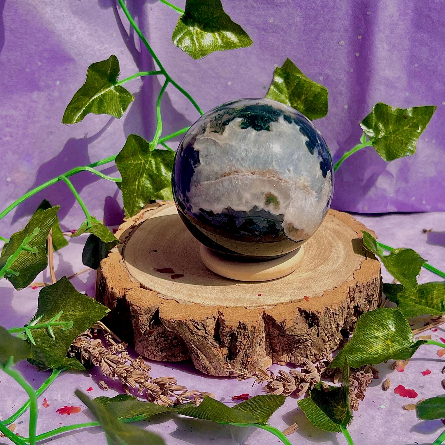 moss agate sphere