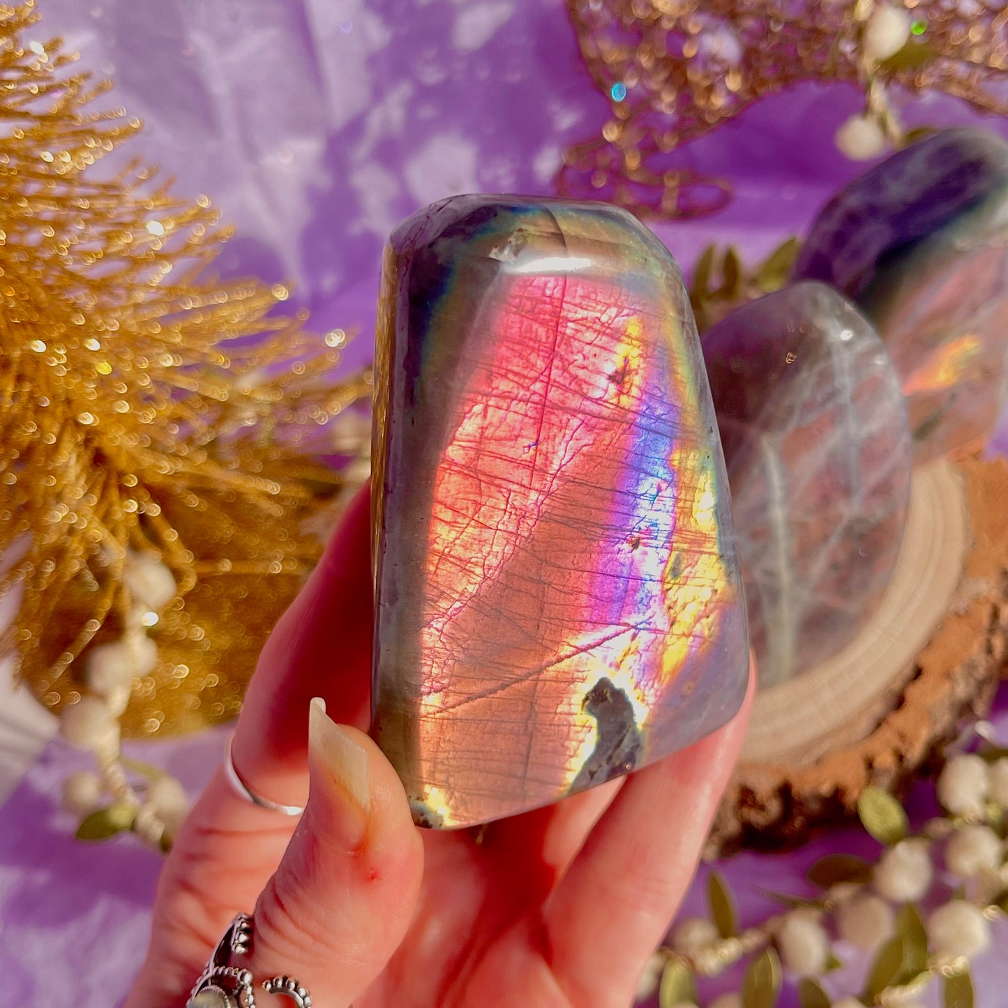 labradorite freeform sunset flash ~ intuitively chosen