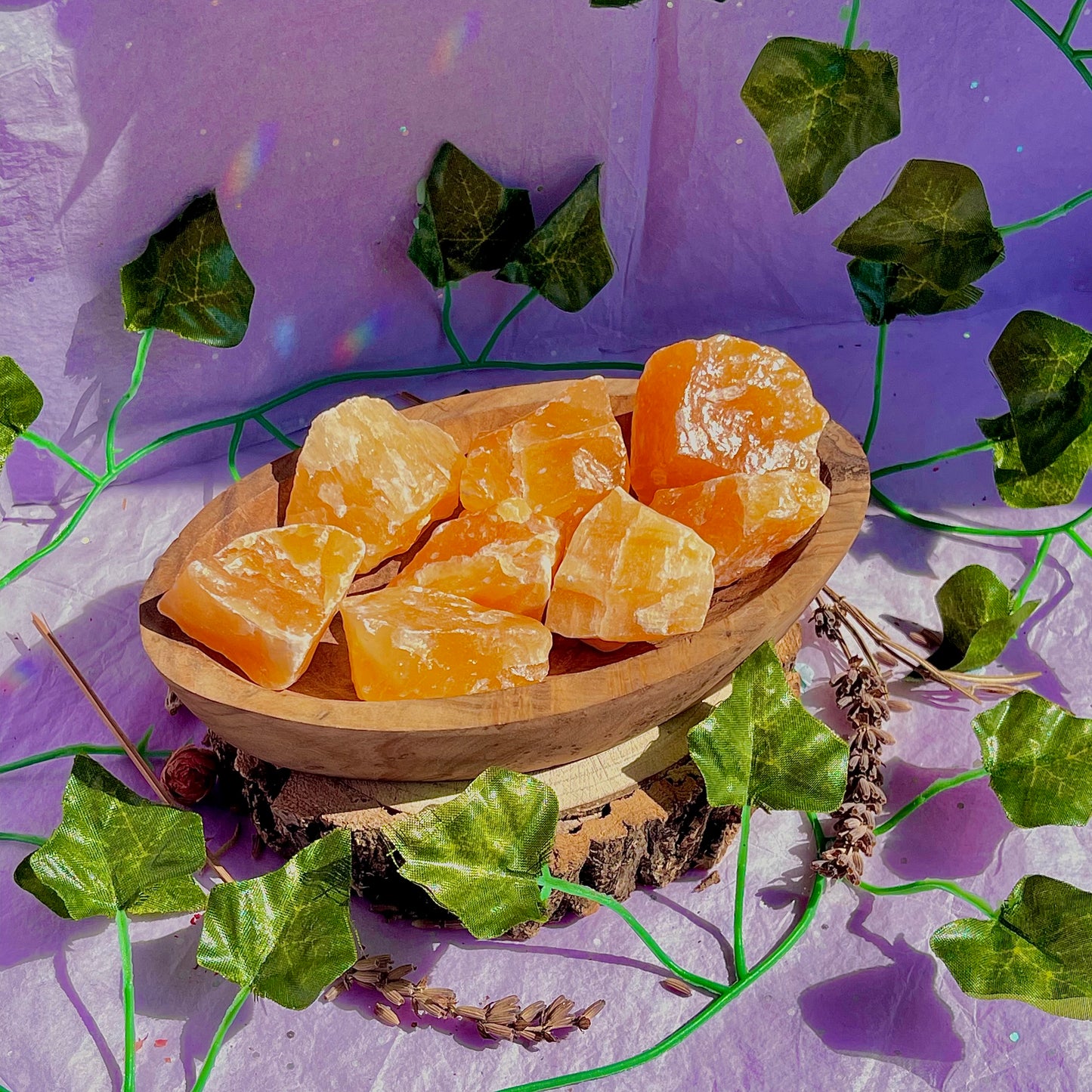 raw/rough orange calcite