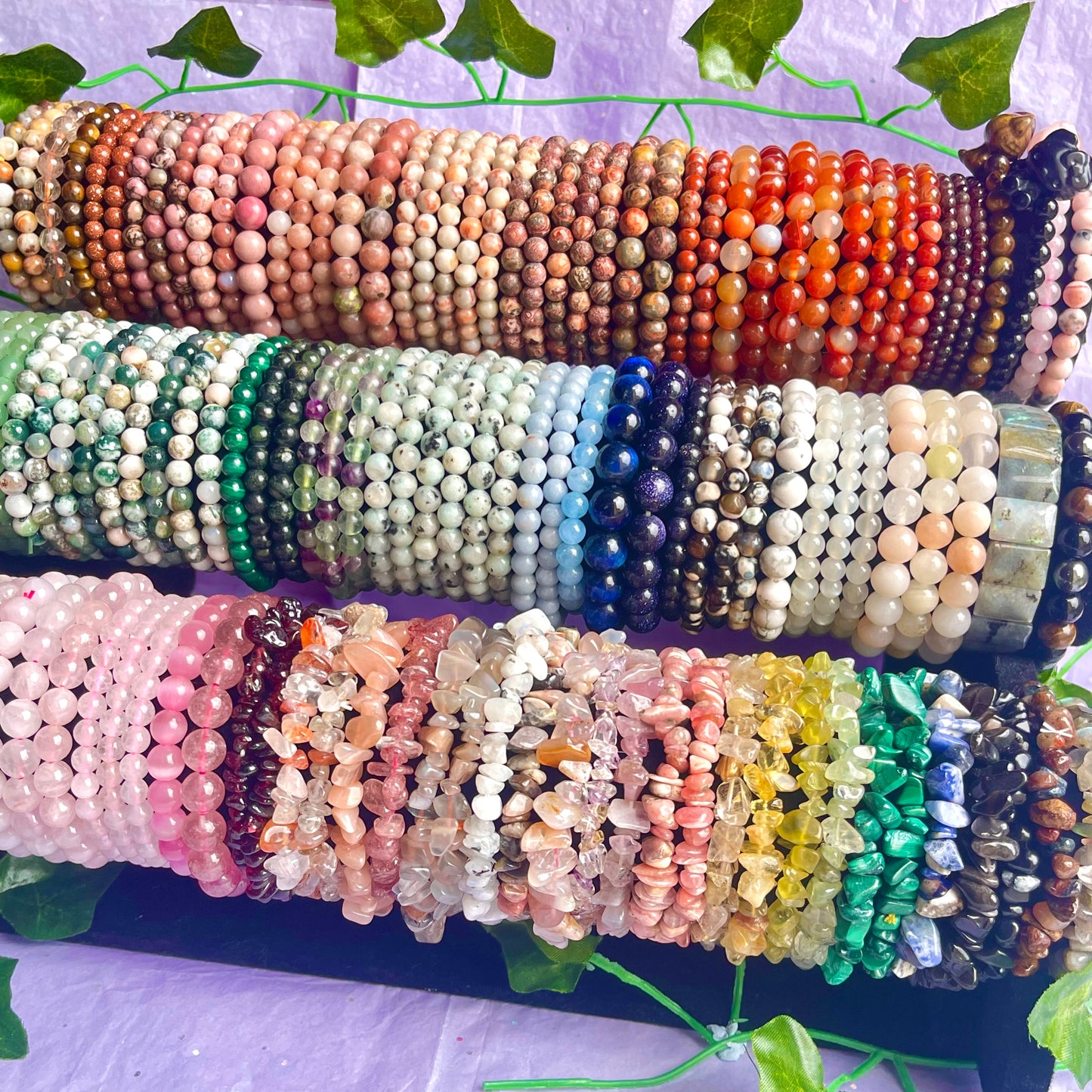 crystal bracelets (beaded & chip)