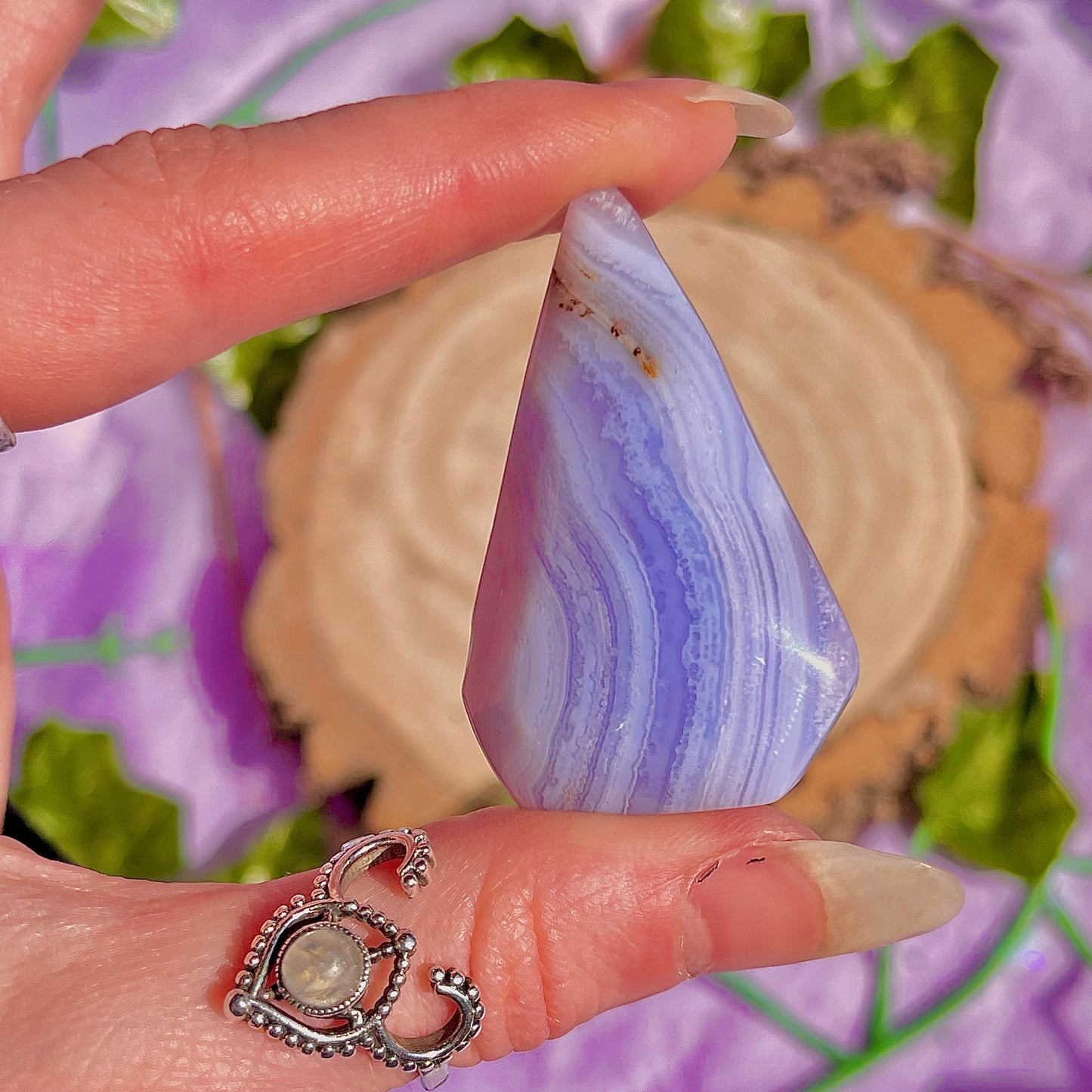 blue lace agate water drop ~ intuitively chosen