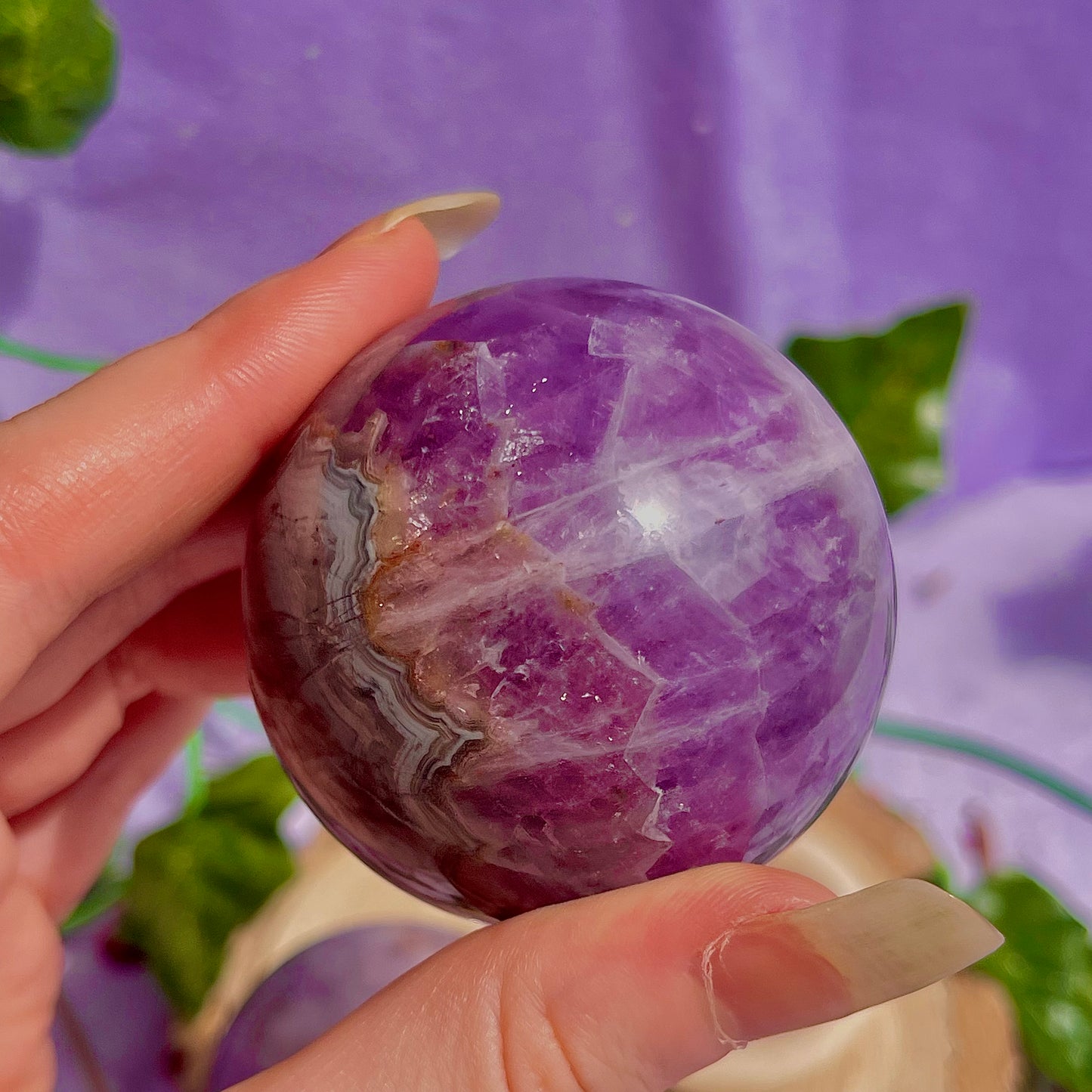 crazy lace agate & amethyst spheres ~ intuitively chosen