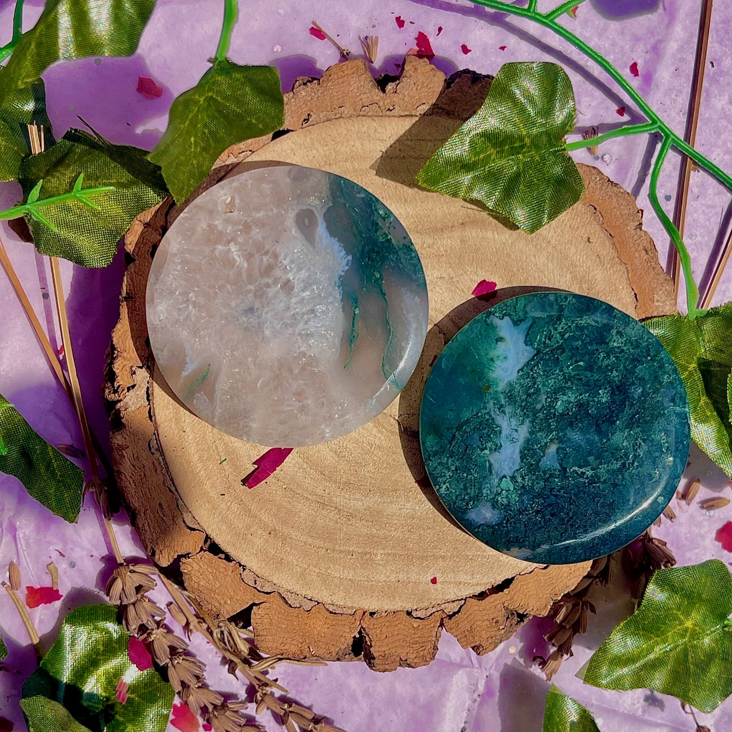moss agate disc C & D