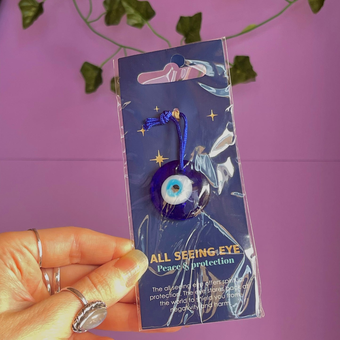 glass all seeing eye protection charm