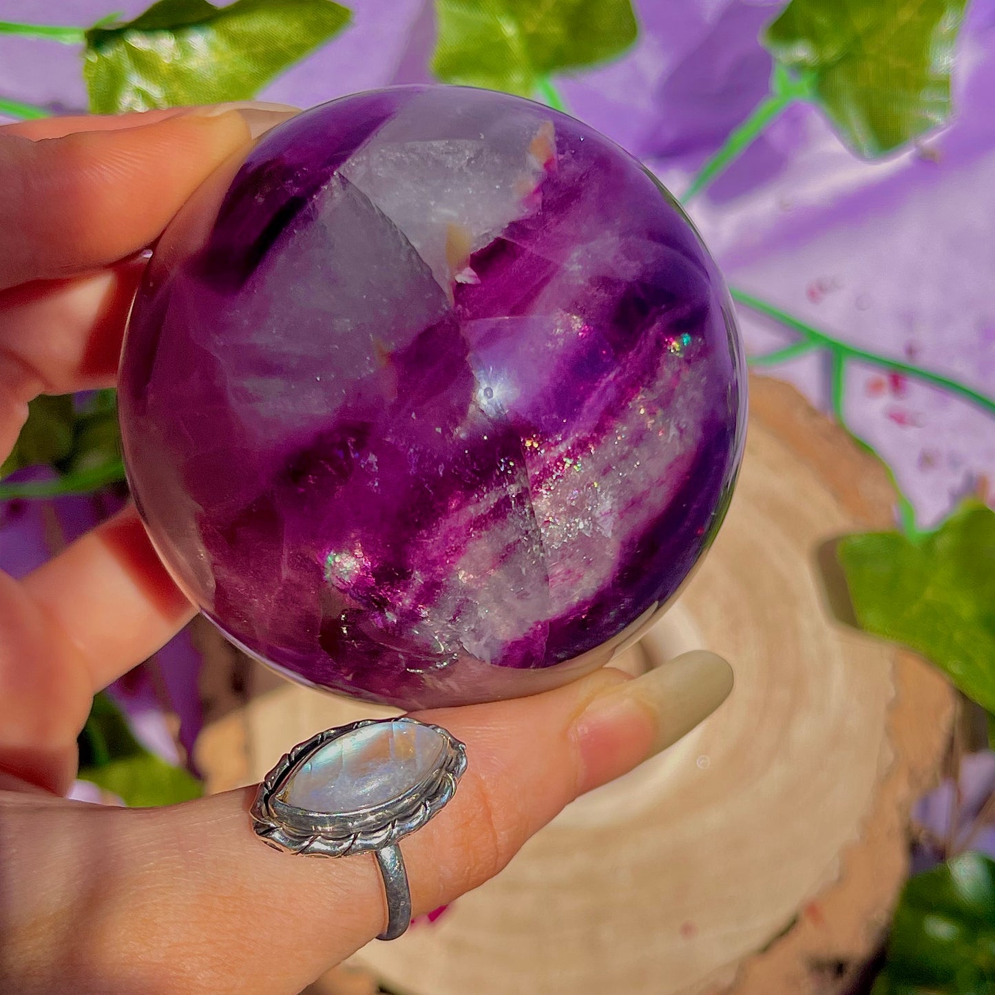 rainbow fluorite sphere B