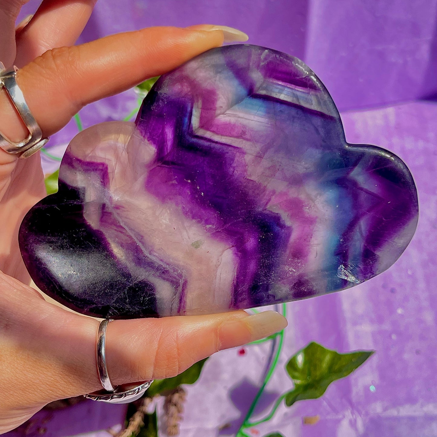 rainbow fluorite cloud bowl A